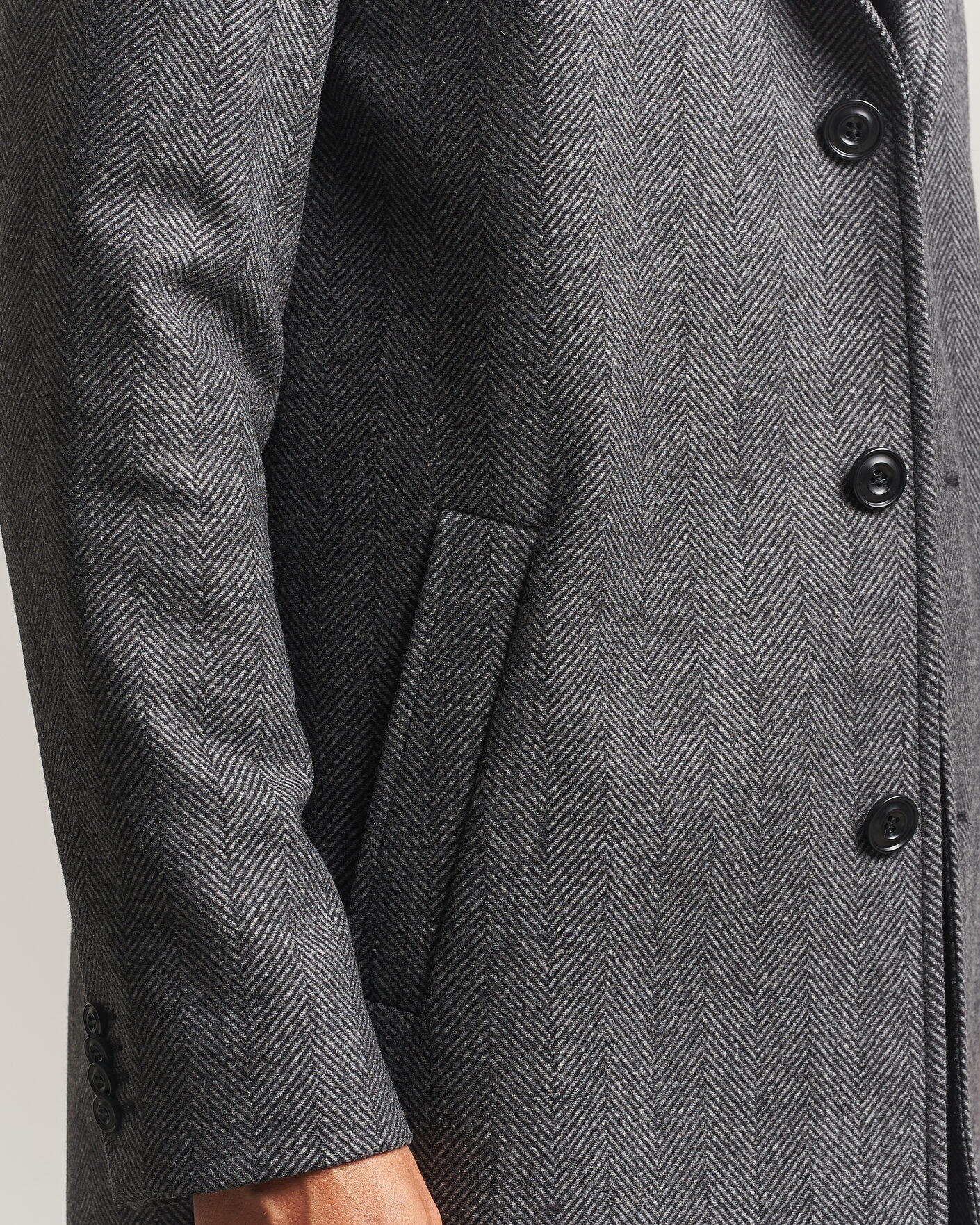 Uomini | Giacche | HUGO | Malte Herringbone Coat Dark Grey