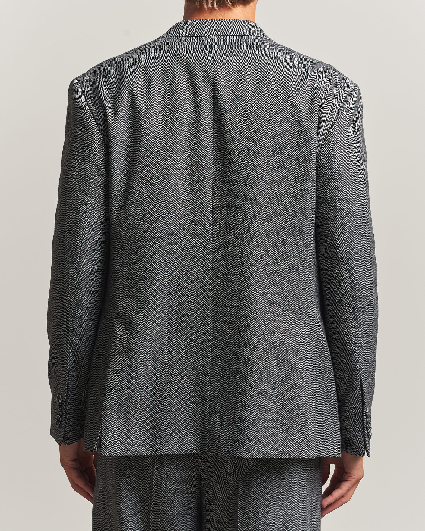 Uomini | Blazers | HUGO | Karlo Herringbone Double Breasted Blazer Dark Grey