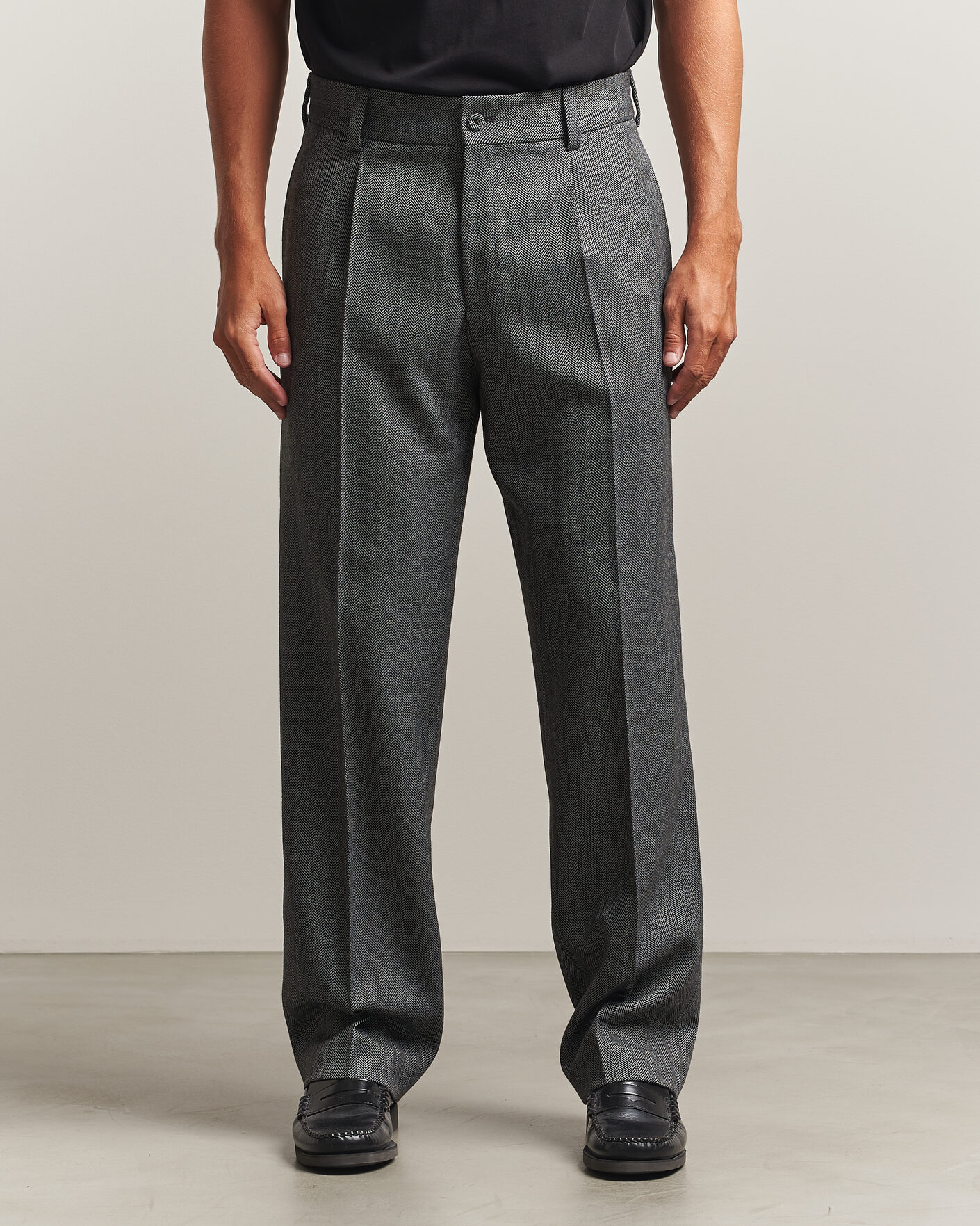 Uomini | Pantaloni | HUGO | Flips Herringbone Suit Trousers Dark Grey
