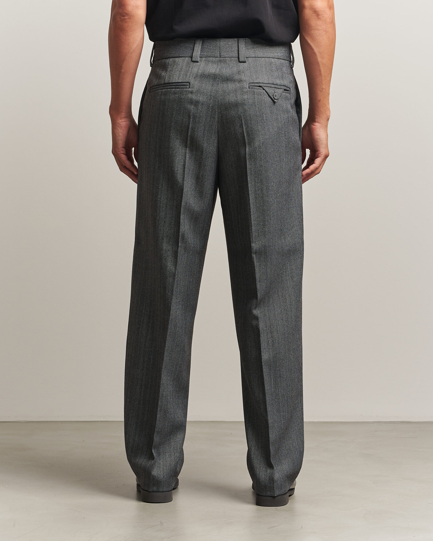Uomini | Pantaloni | HUGO | Flips Herringbone Suit Trousers Dark Grey