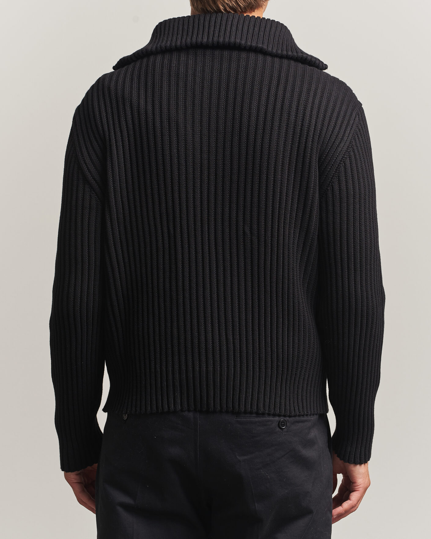 Uomini | Maglieria | HUGO | Srtithon Cotton Knitted Half Zip Black