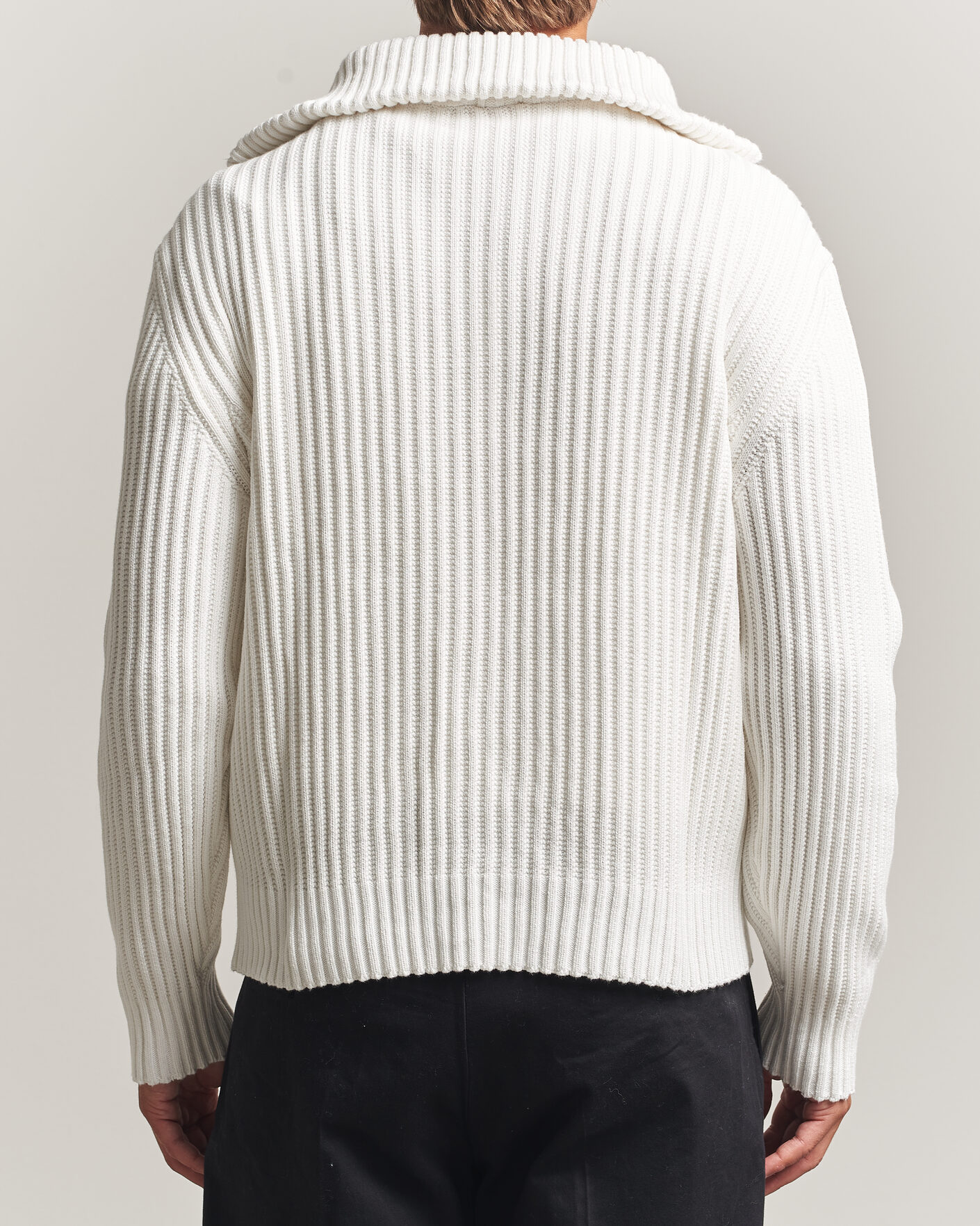 Uomini | Maglieria | HUGO | Srtithon Cotton Knitted Half Zip Natural