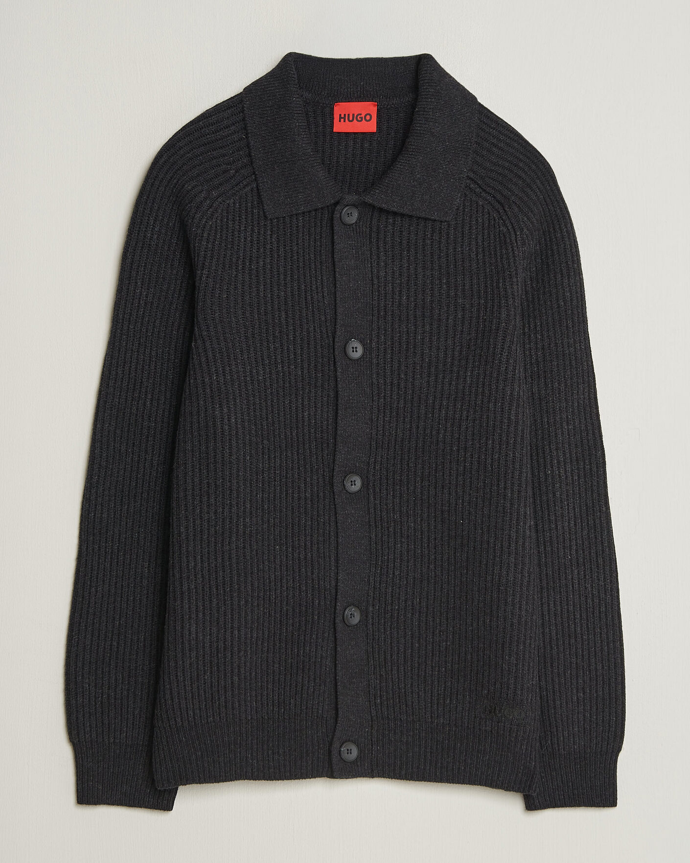 Uomini | Maglieria | HUGO | Sardeep Wool Knitted Cardigan Black