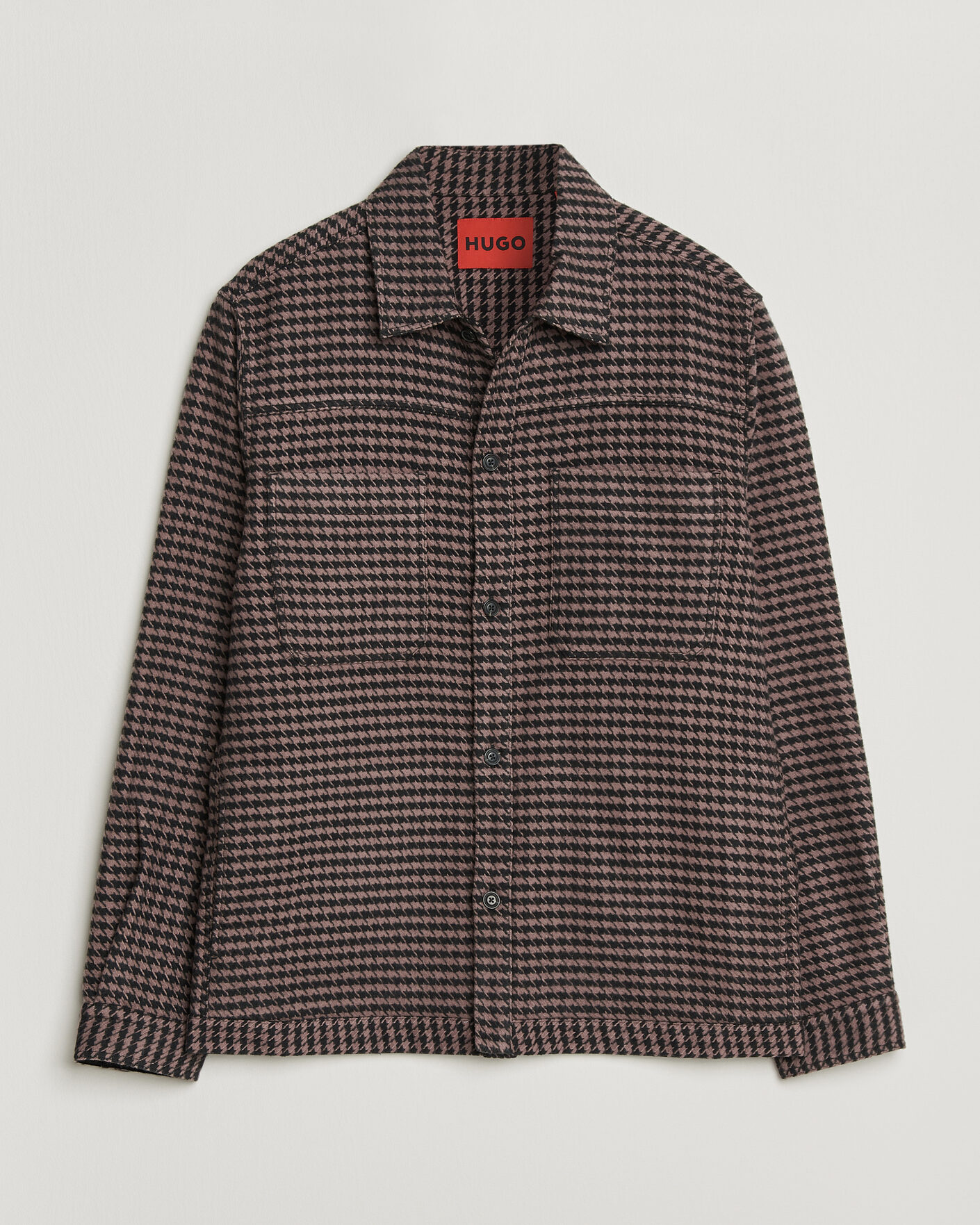 Uomini | Camicie | HUGO | Eniri Houndstooth Overshirt Copper Brown