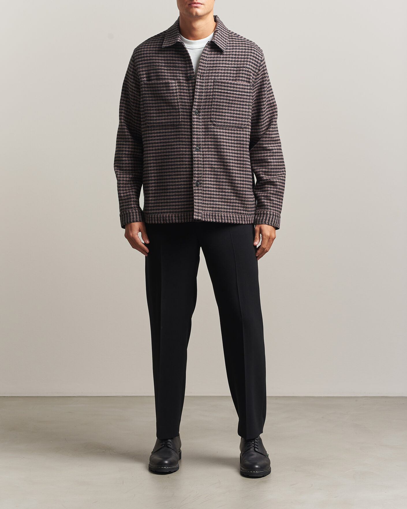 Uomini | Camicie | HUGO | Eniri Houndstooth Overshirt Copper Brown