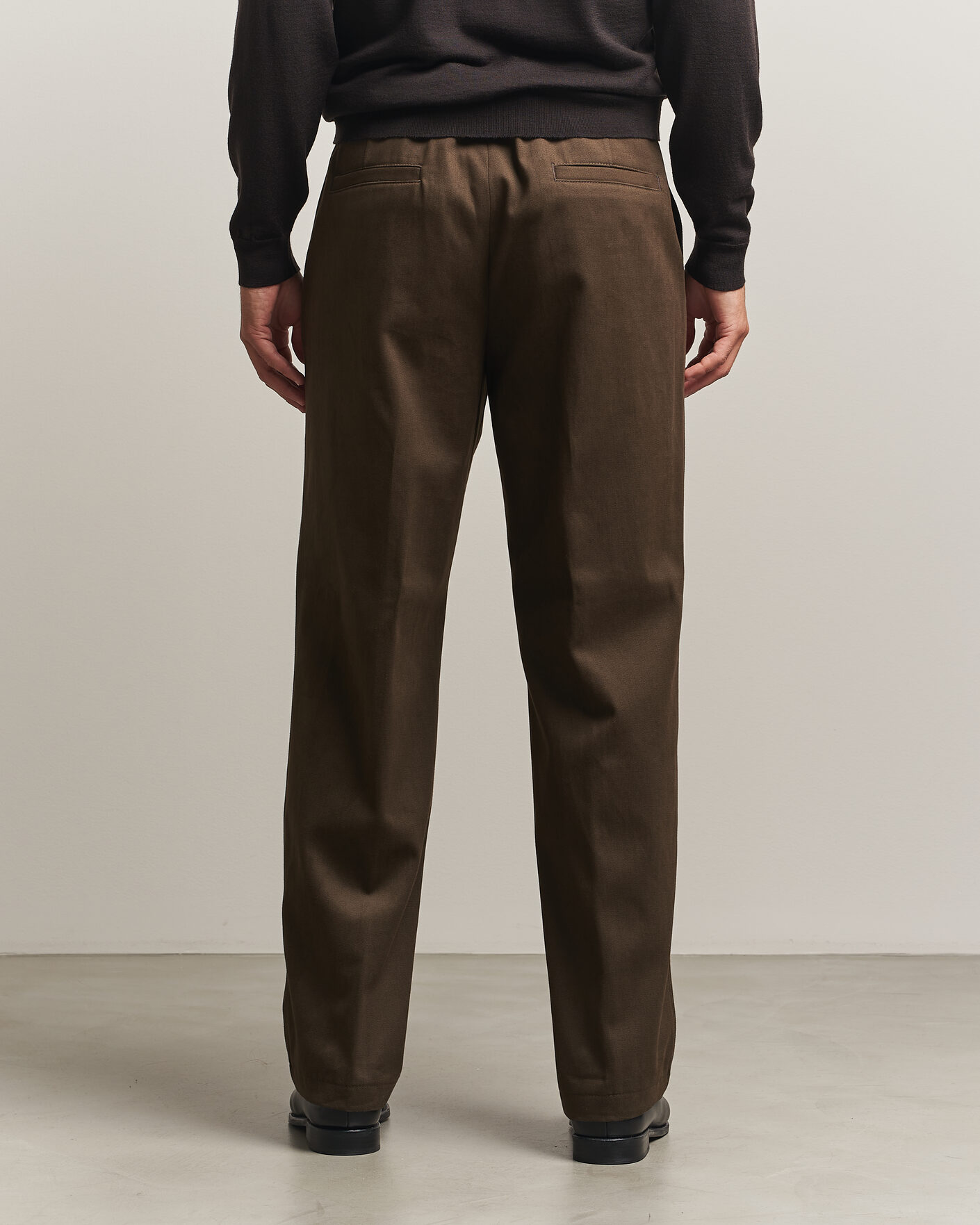 Uomini | Pantaloni | BOSS CAMEL | Pave Brushed Cotton Pleated Trousers Open Green