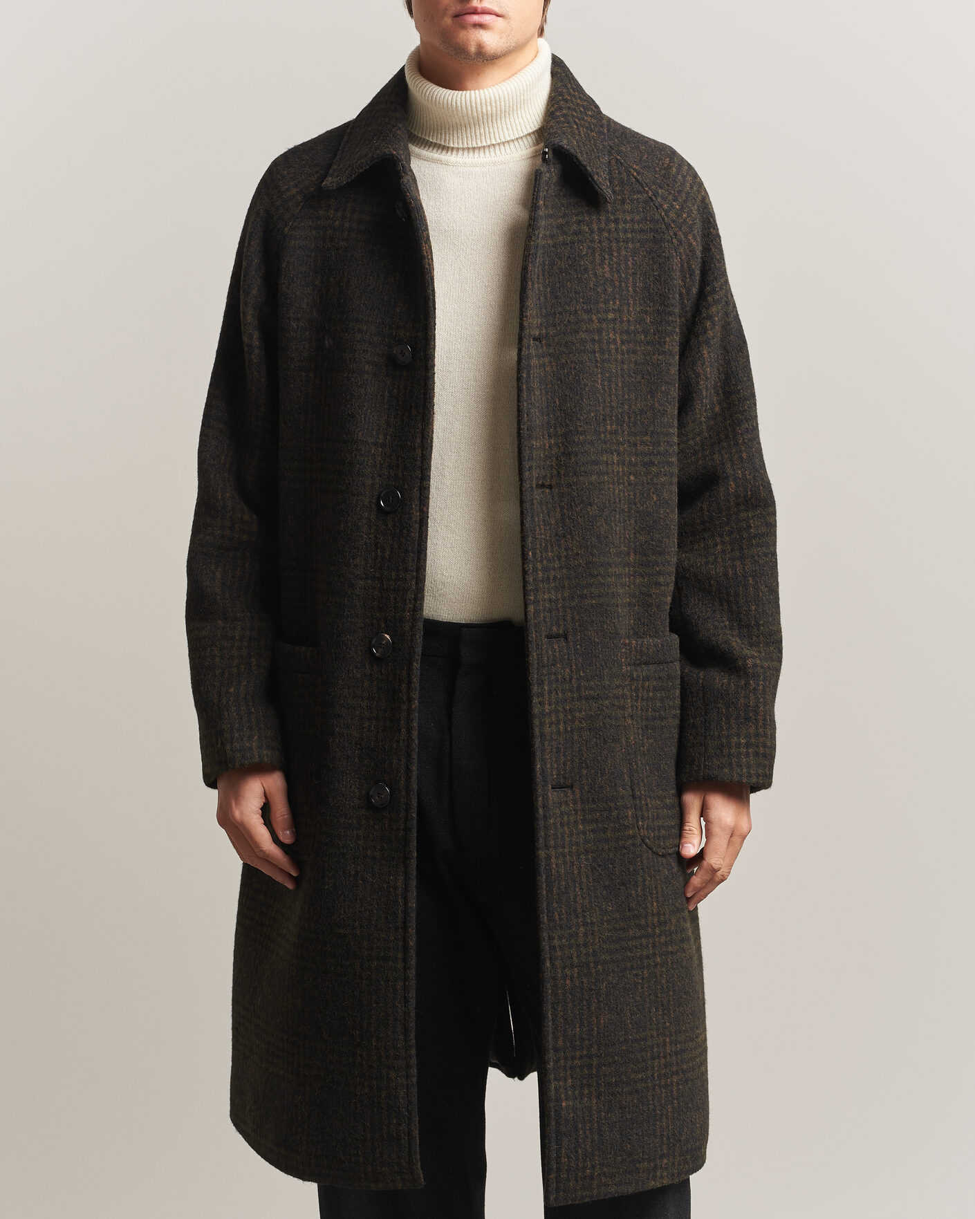 Uomini | Giacche | BOSS CAMEL | Cohn Wool Checked Coat Open Green