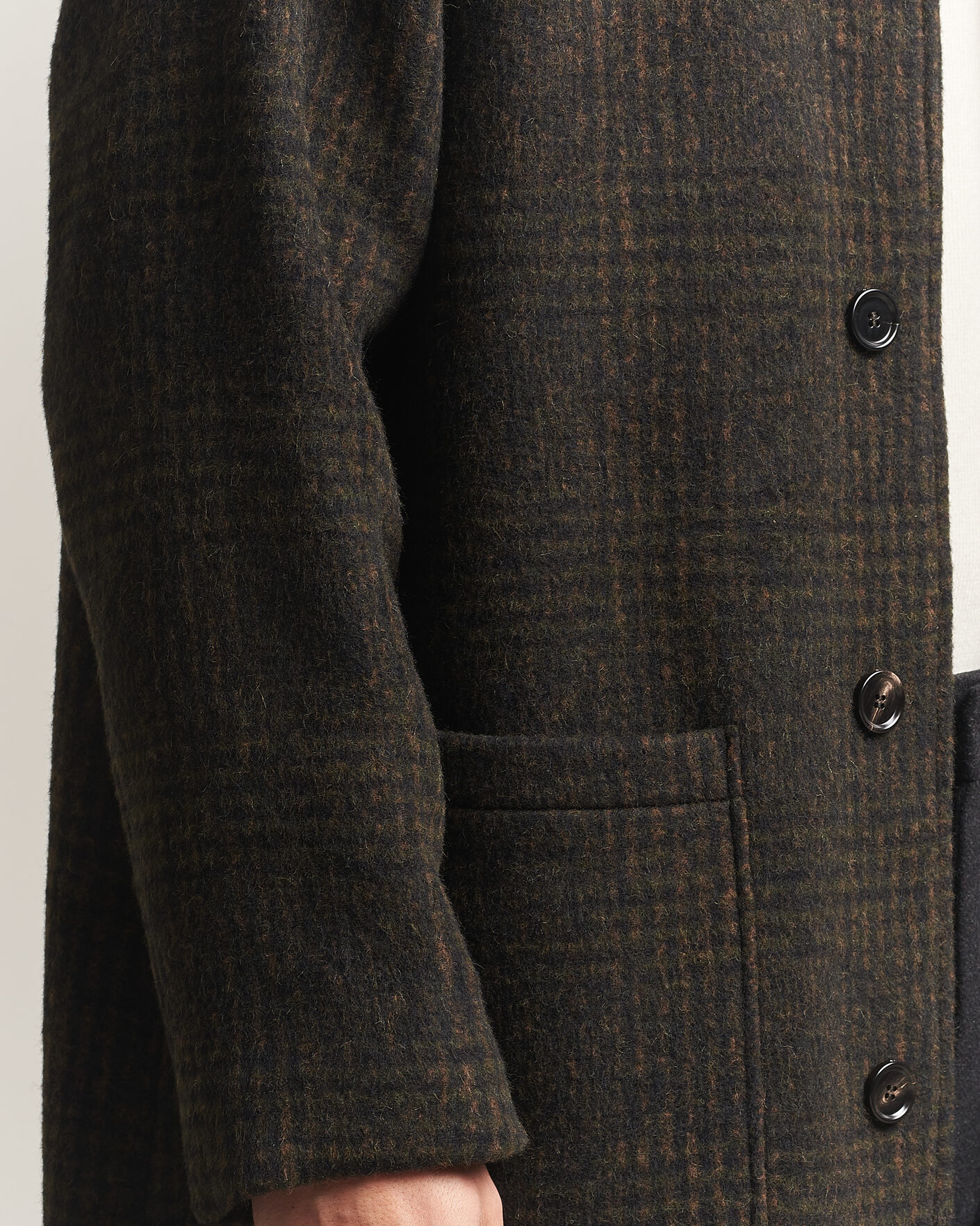 Uomini | Giacche | BOSS CAMEL | Cohn Wool Checked Coat Open Green