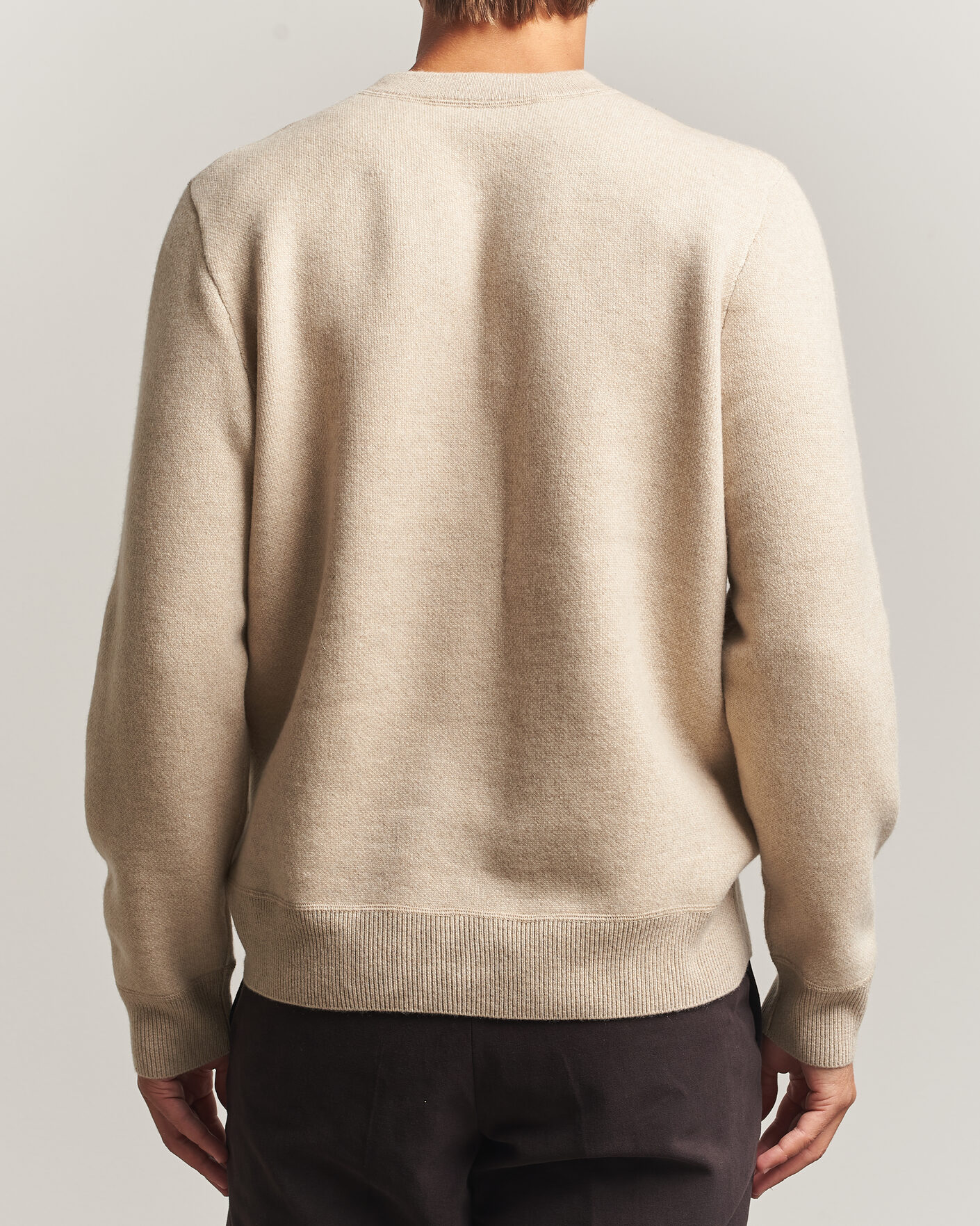 Uomini | Maglieria | BOSS CAMEL | Farrison Wool Knitted Sweater Light Beige
