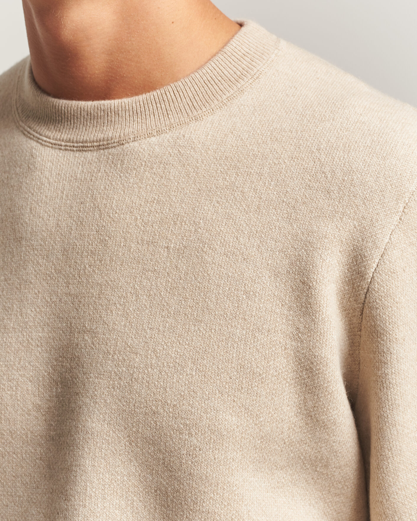 Uomini | Maglieria | BOSS CAMEL | Farrison Wool Knitted Sweater Light Beige
