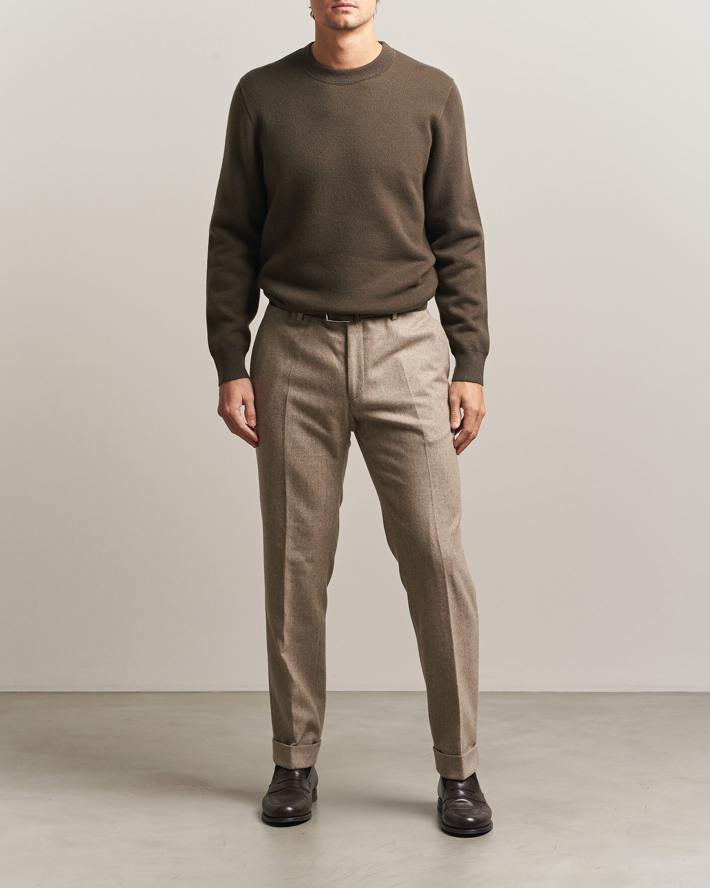 Uomini | Maglieria | BOSS CAMEL | Farrison Cashmere Knitted Sweater Open Green