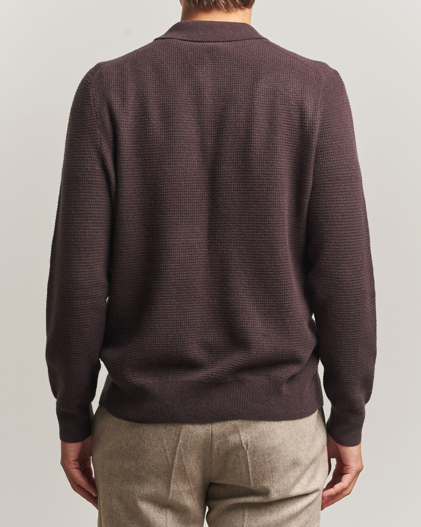 Uomini | Maglieria | BOSS CAMEL | Filo Wool Knitted Polo Open Brown