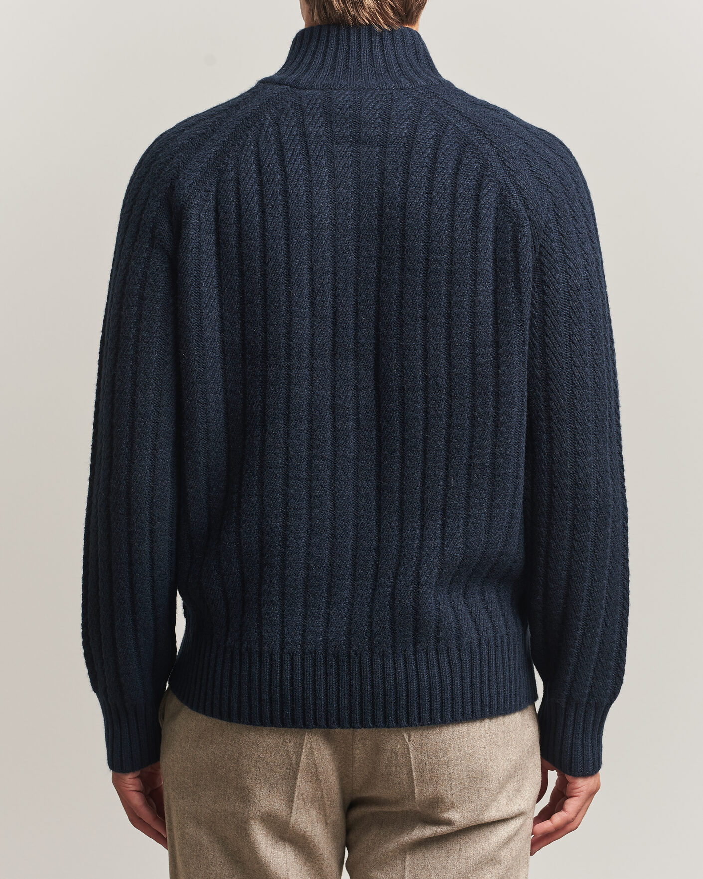 Uomini | Maglieria | BOSS CAMEL | Filane Wool Knitted Full Zip Dark Blue