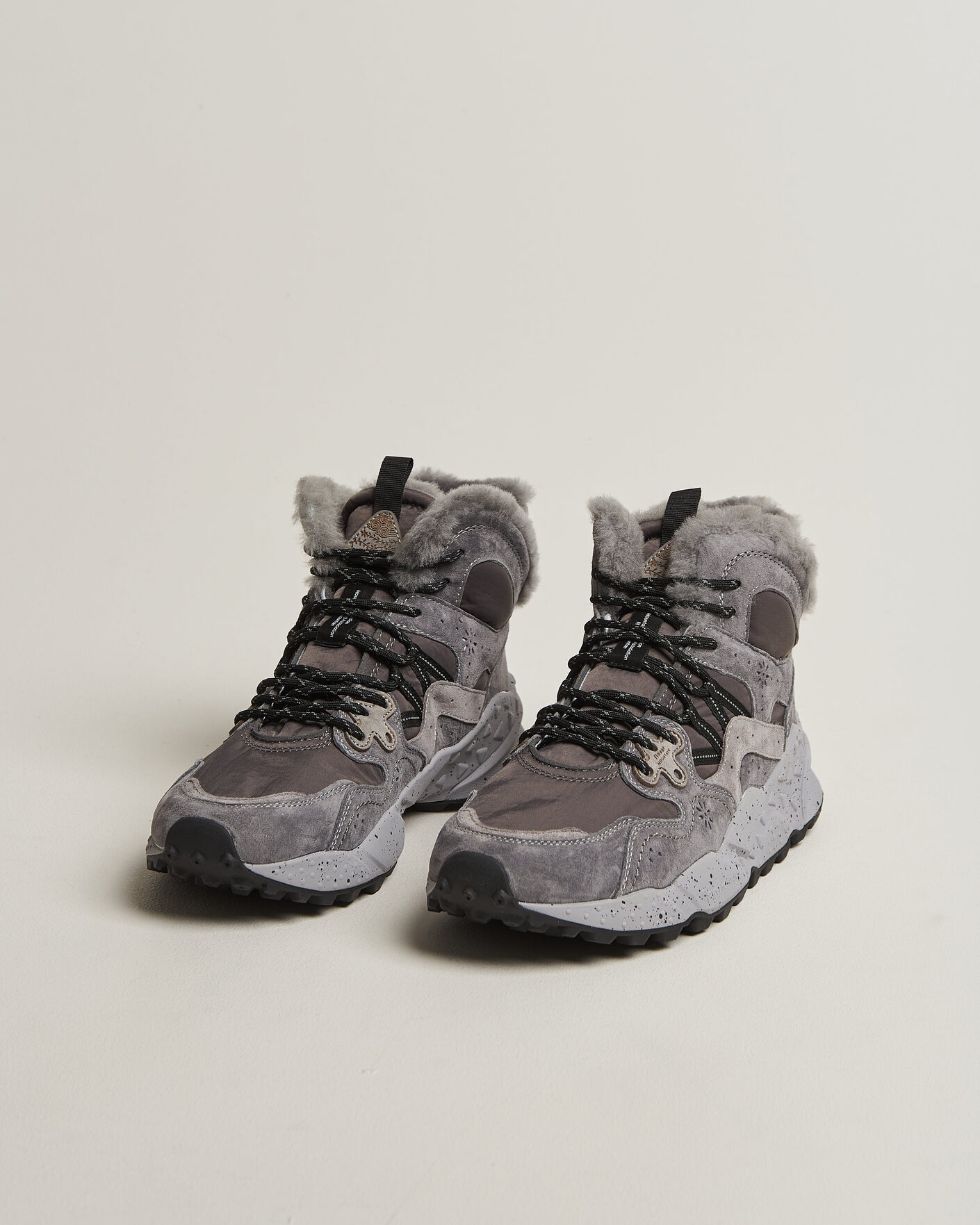 Uomini | Sneakers | Flower Mountain | Yamano 3 Mid Suede/Sherling Sneaker Grey