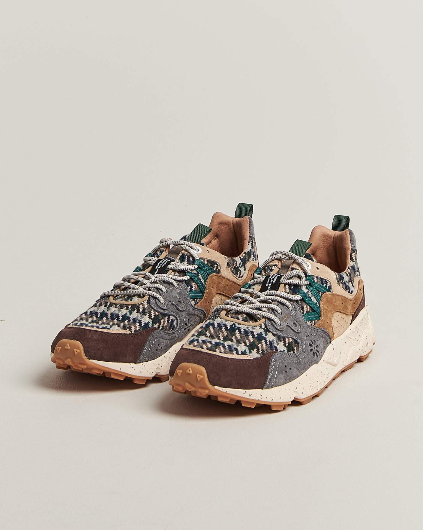 Uomini | Sneakers | Flower Mountain | Yamano 3 Suede/Houndstooth Sneaker Multi