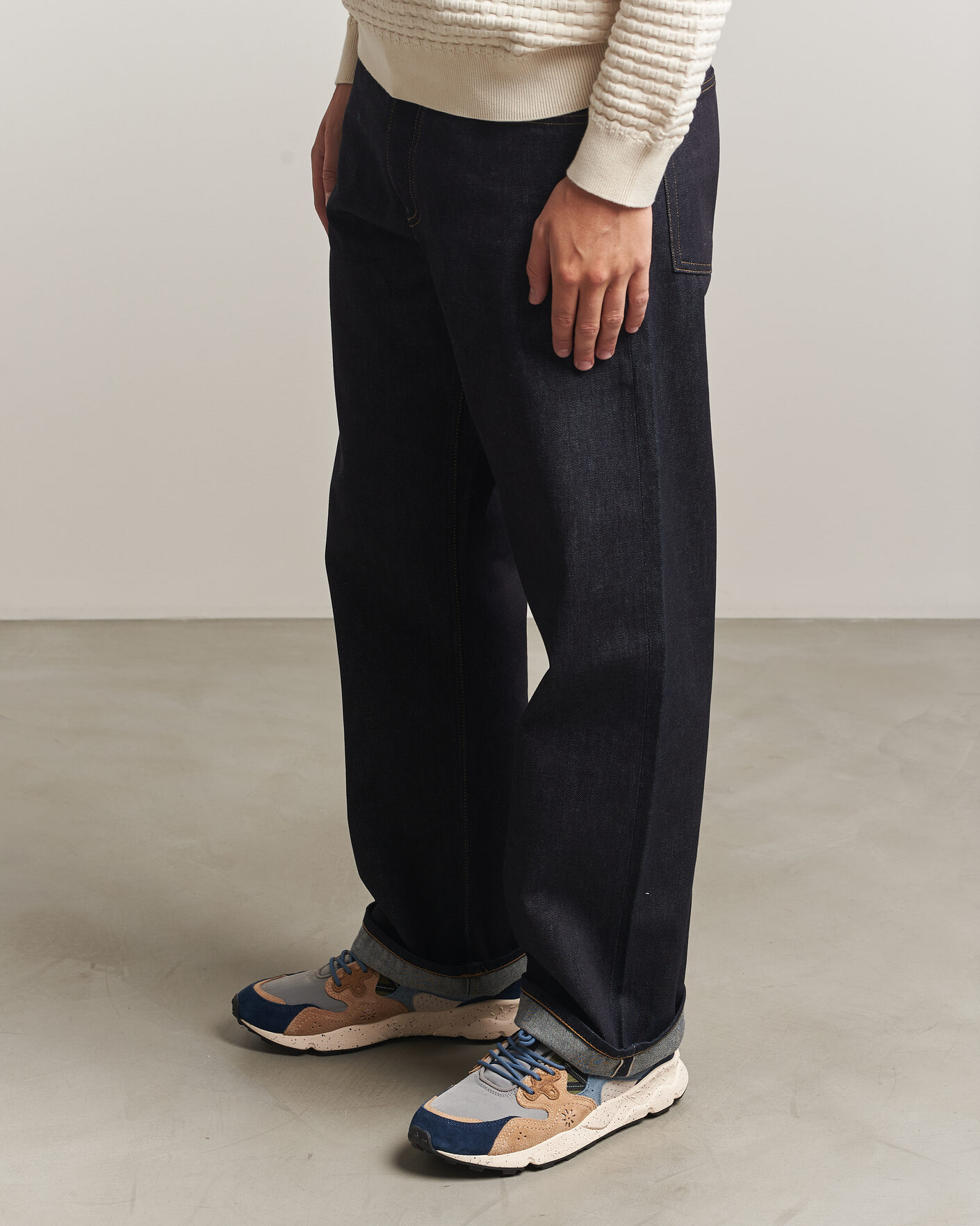 Uomini | Sneakers | Flower Mountain | Yamano 3 Suede/Nylon Sneaker Navy/Light Brown