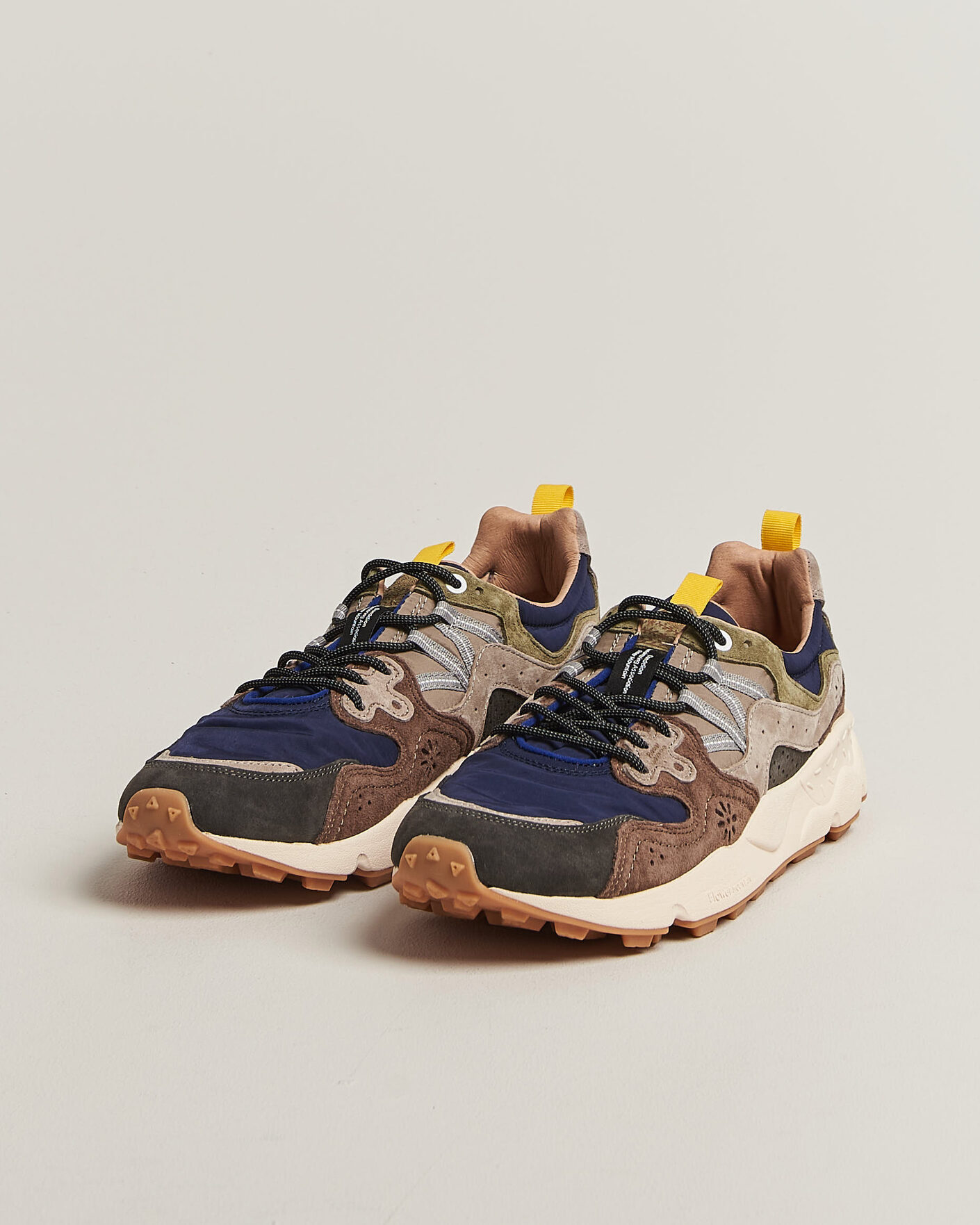 Uomini | Sneakers | Flower Mountain | Yamano 3 Suede/Nylon Sneaker Dark Grey/Brown