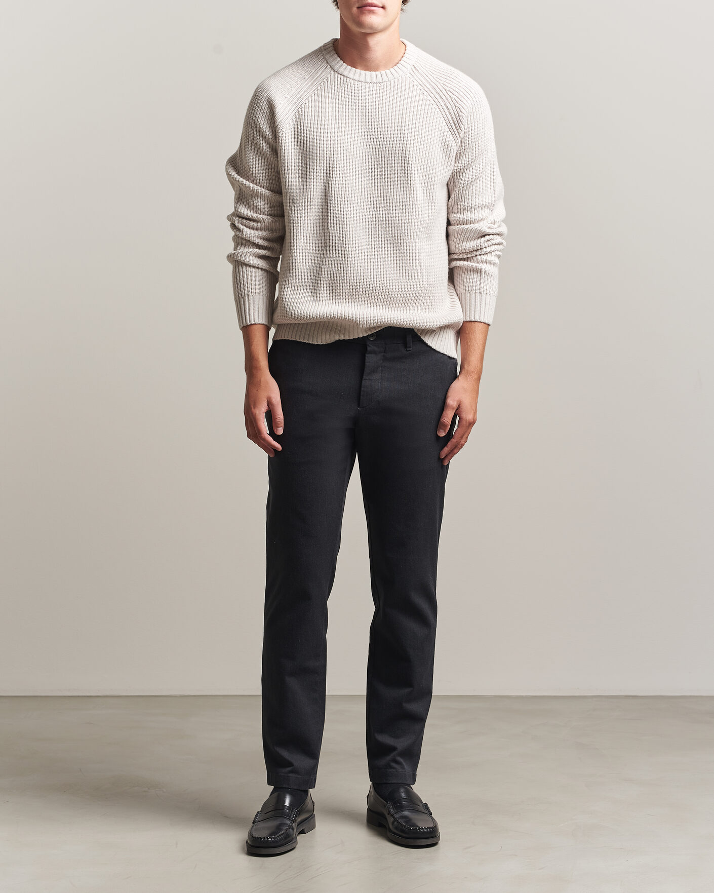 Uomini | Pantaloni | J.Lindeberg | Chase Stretch Flannel Trousers Dark Grey