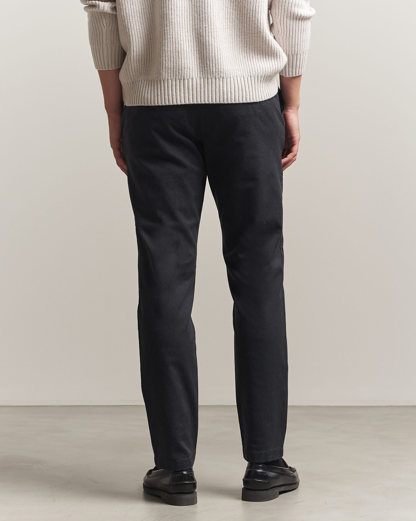 Uomini | Pantaloni | J.Lindeberg | Chase Stretch Flannel Trousers Dark Grey