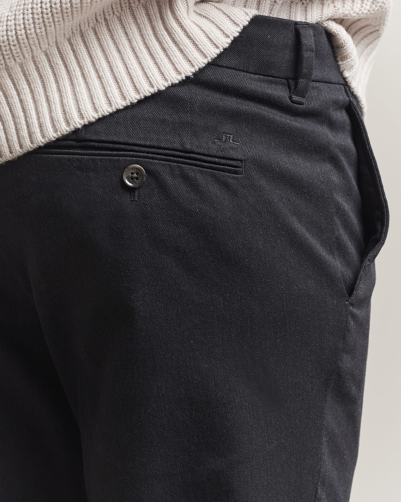 Uomini | Pantaloni | J.Lindeberg | Chase Stretch Flannel Trousers Dark Grey