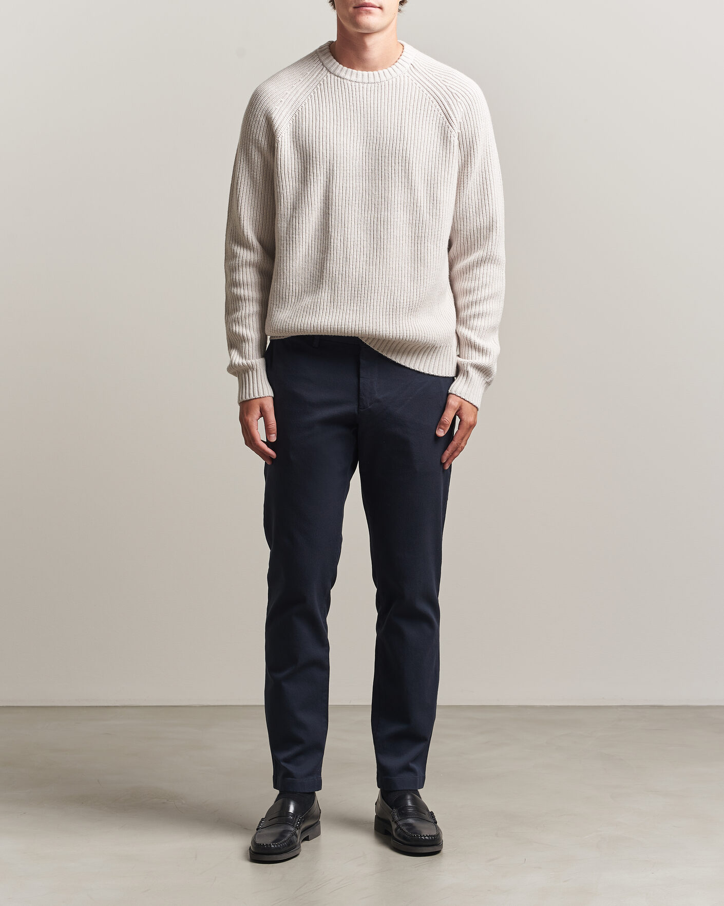 Uomini | Pantaloni | J.Lindeberg | Chase Stretch Flannel Trousers JL Navy