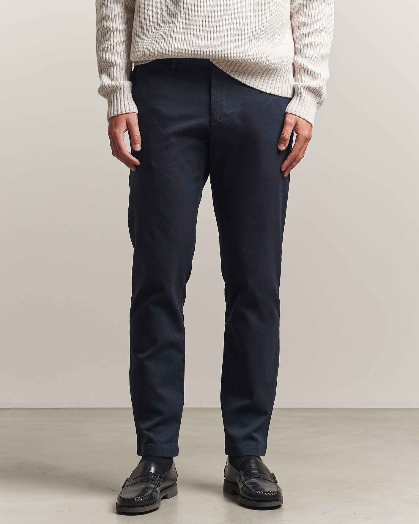 Uomini | Pantaloni | J.Lindeberg | Chase Stretch Flannel Trousers JL Navy