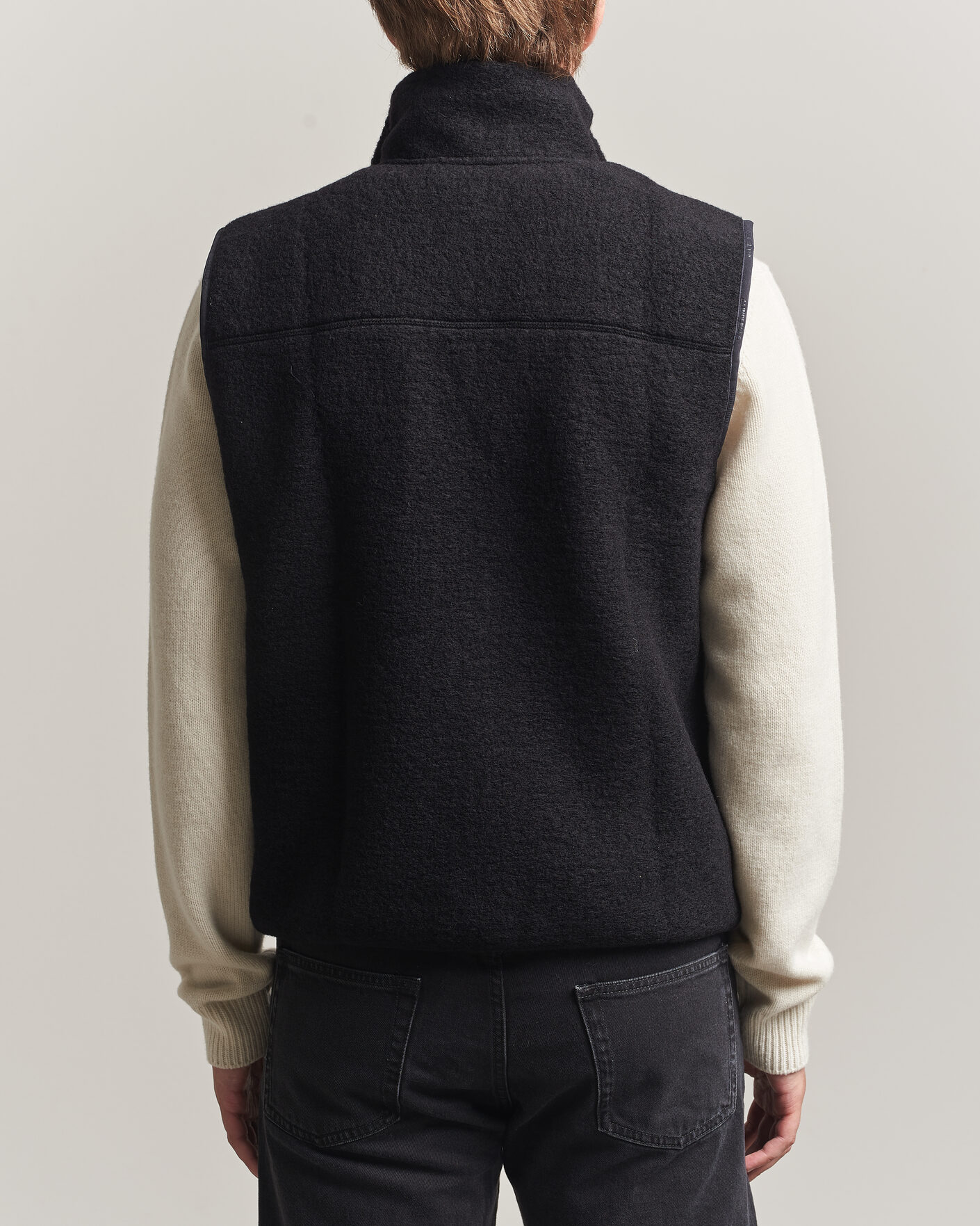Uomini | Gilet | J.Lindeberg | Duncan Wool Fleece Vest Black
