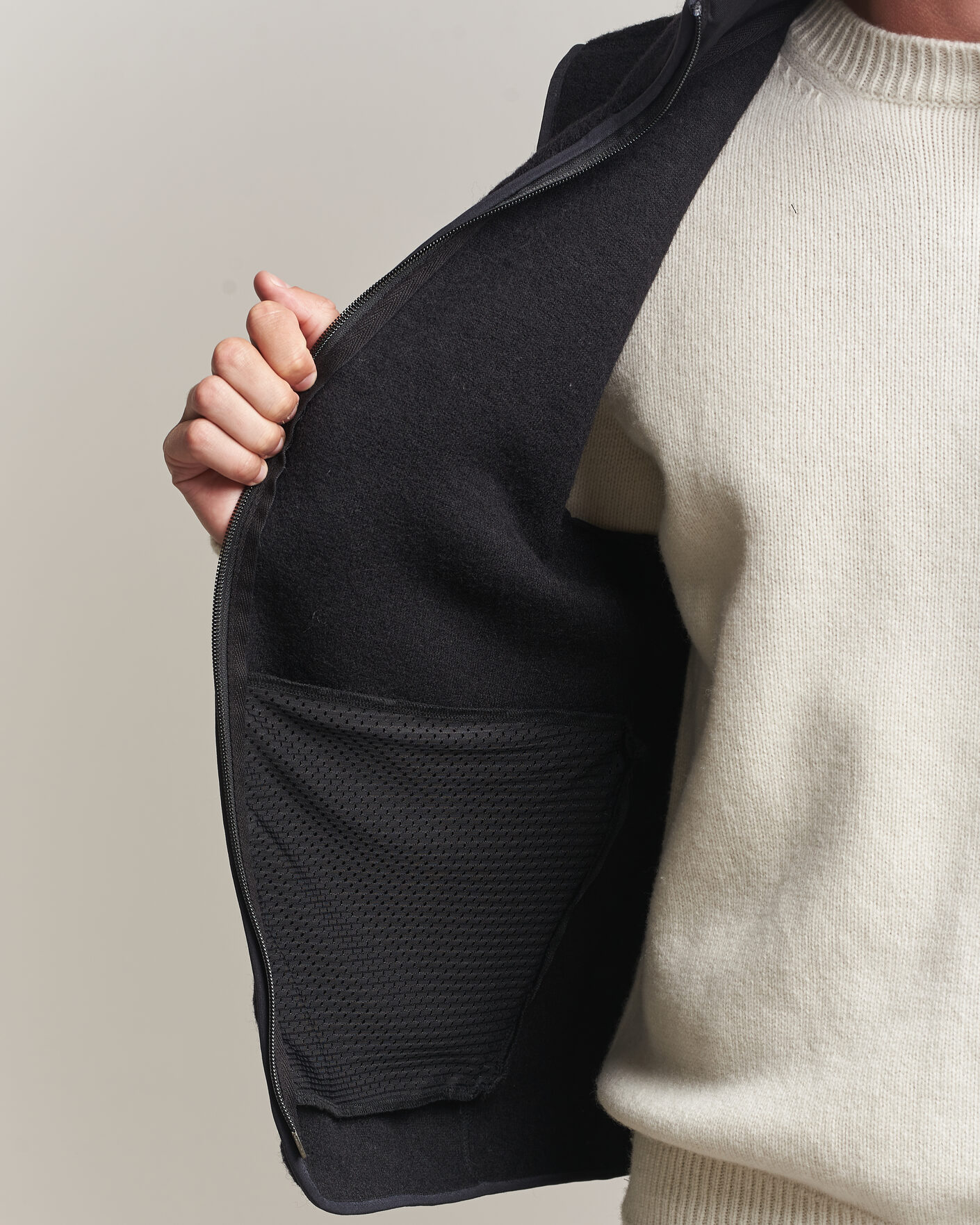 Uomini | Gilet | J.Lindeberg | Duncan Wool Fleece Vest Black