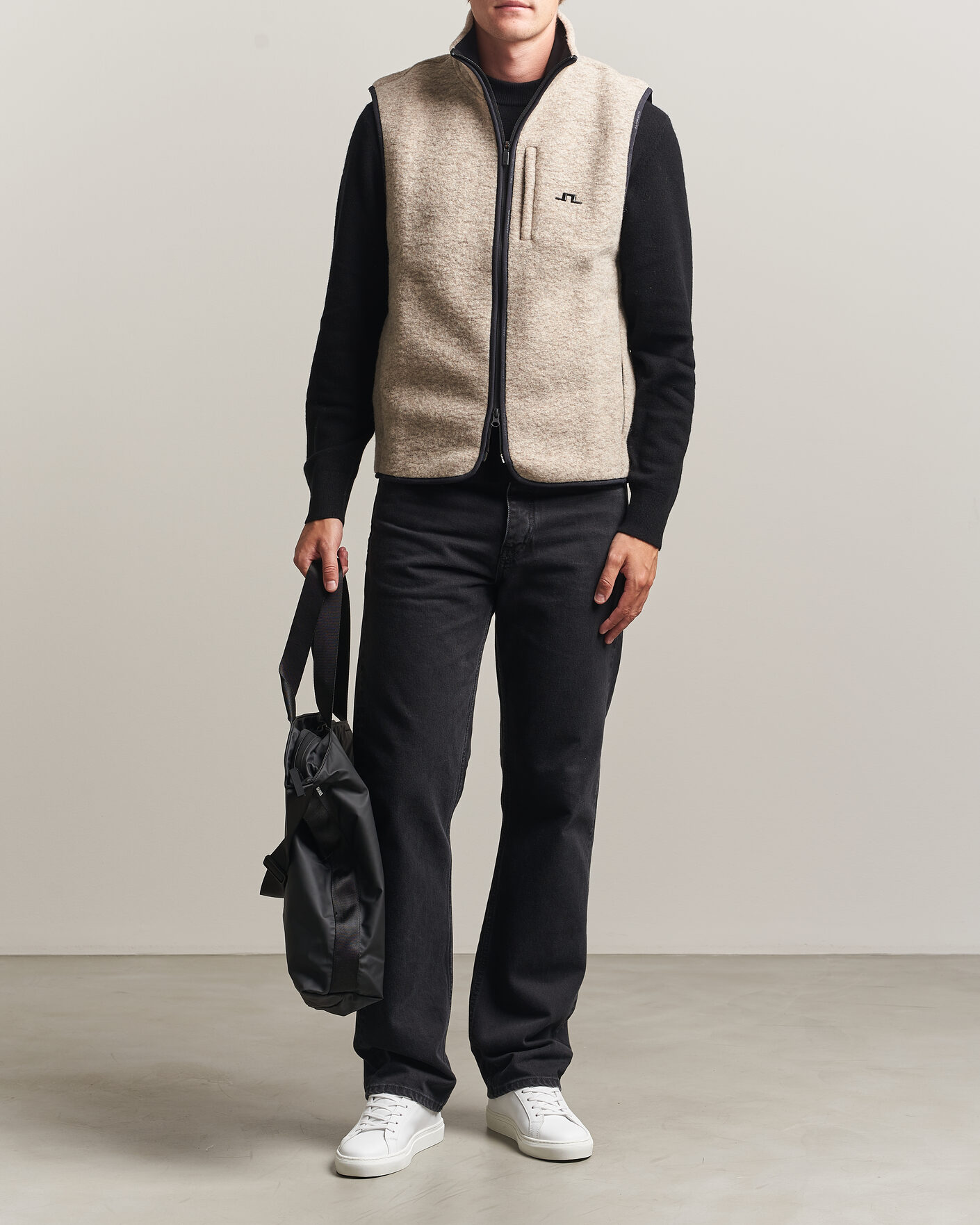 Uomini | Gilet | J.Lindeberg | Duncan Wool Fleece Vest Moonbeam