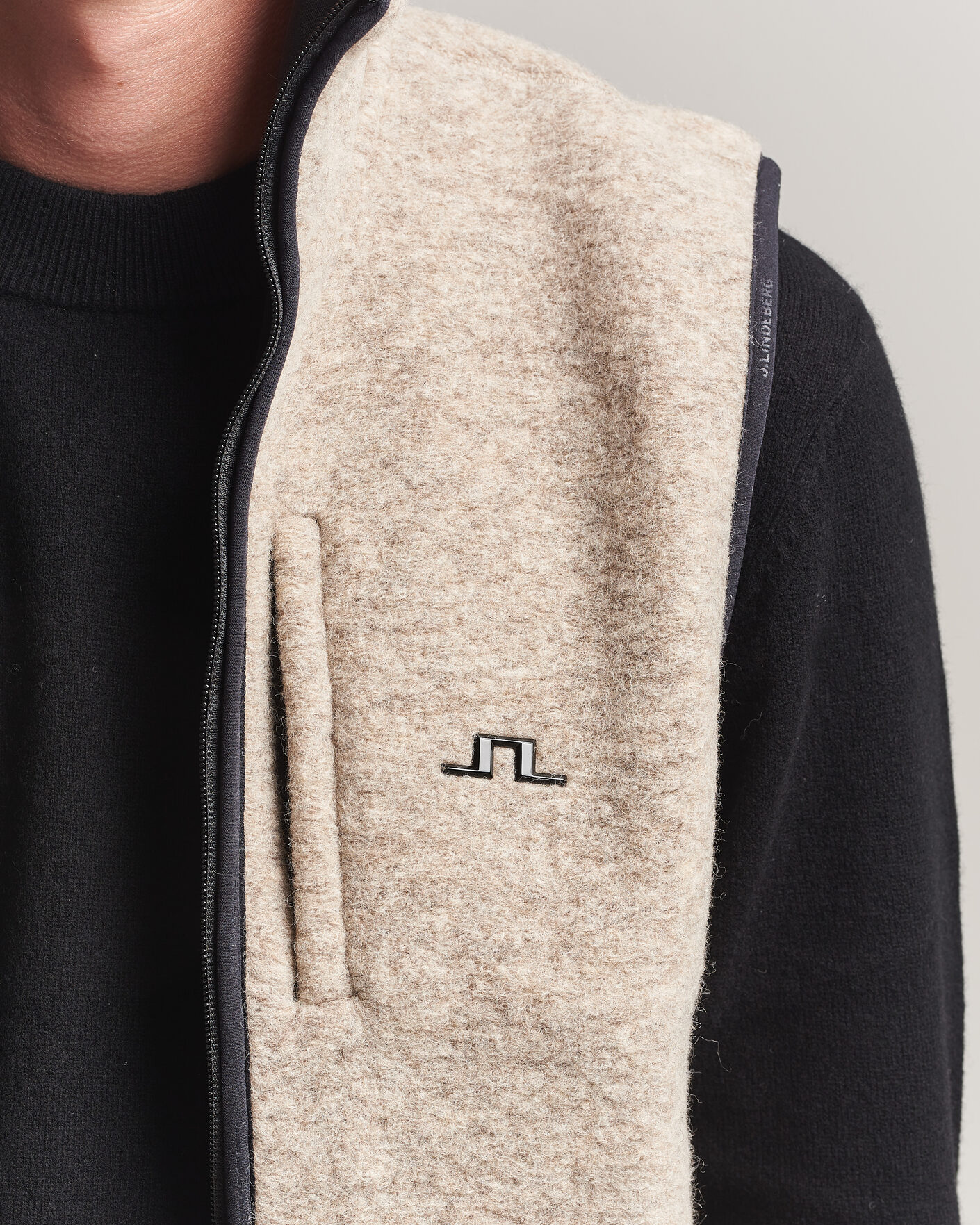 Uomini | Gilet | J.Lindeberg | Duncan Wool Fleece Vest Moonbeam