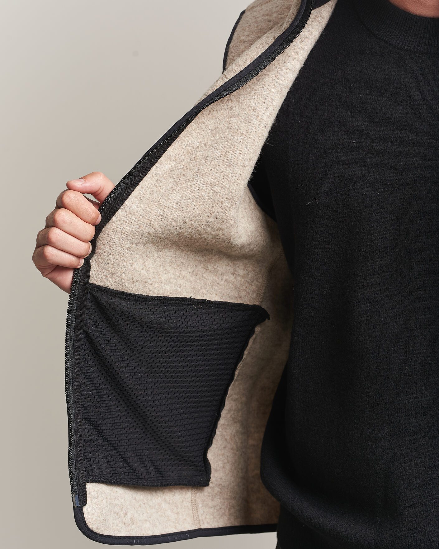 Uomini | Gilet | J.Lindeberg | Duncan Wool Fleece Vest Moonbeam