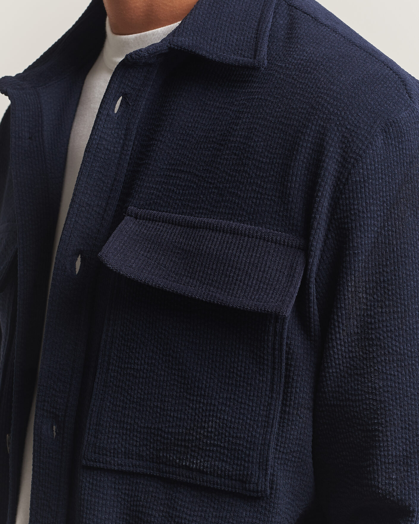 Uomini | Camicie | J.Lindeberg | Finnigan Drape Cord Overshirt JL Navy