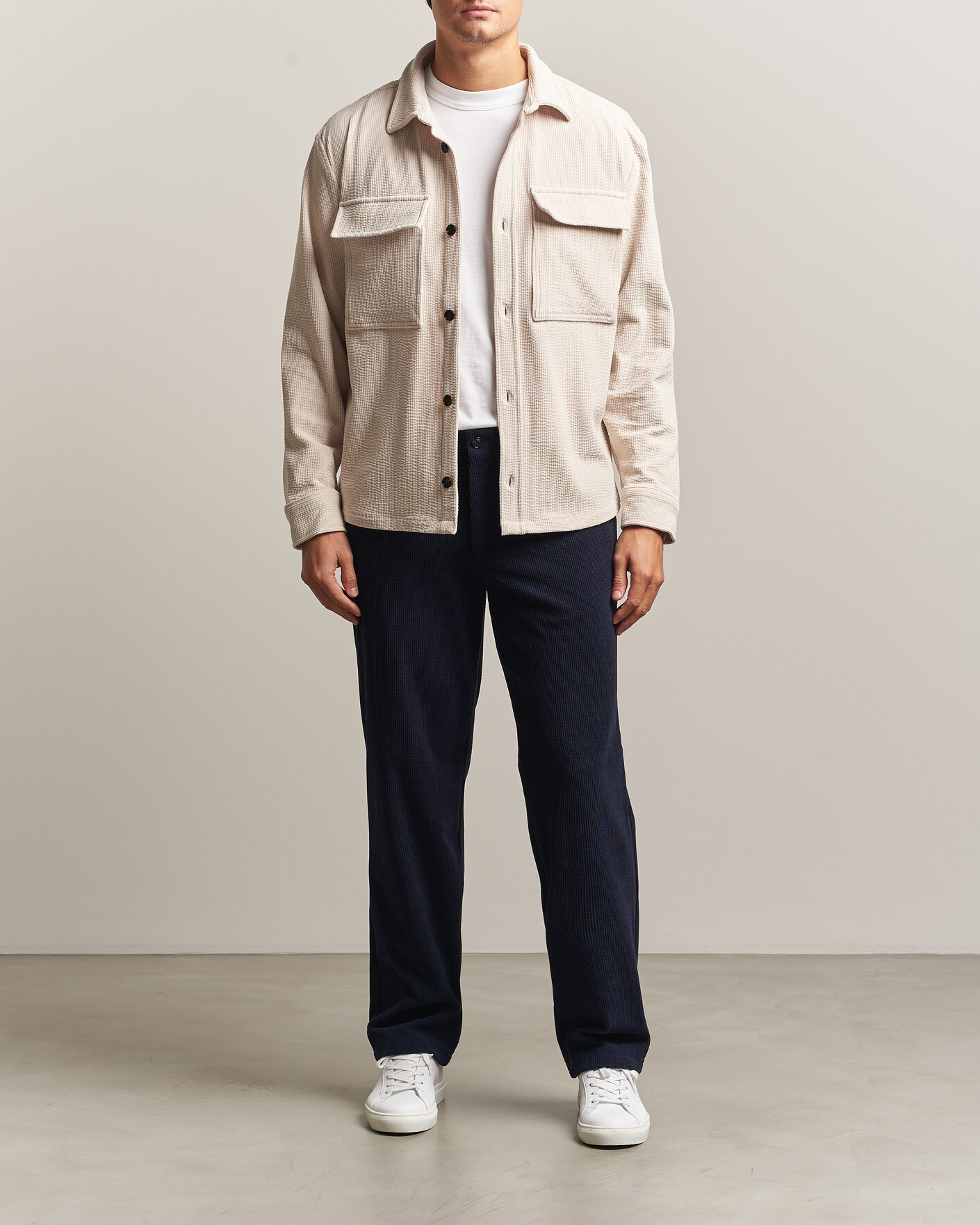 Uomini | Camicie | J.Lindeberg | Finnigan Drape Cord Overshirt Moonbeam