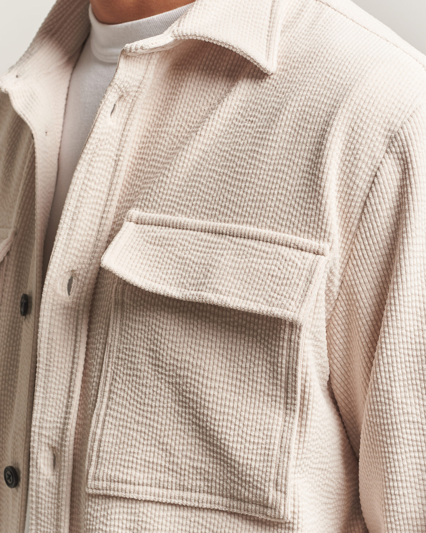 Uomini | Camicie | J.Lindeberg | Finnigan Drape Cord Overshirt Moonbeam