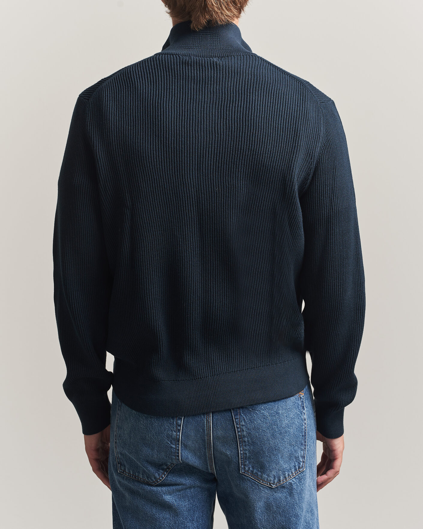 Uomini | Maglieria | J.Lindeberg | Alexis Cotton Full Zip JL Navy