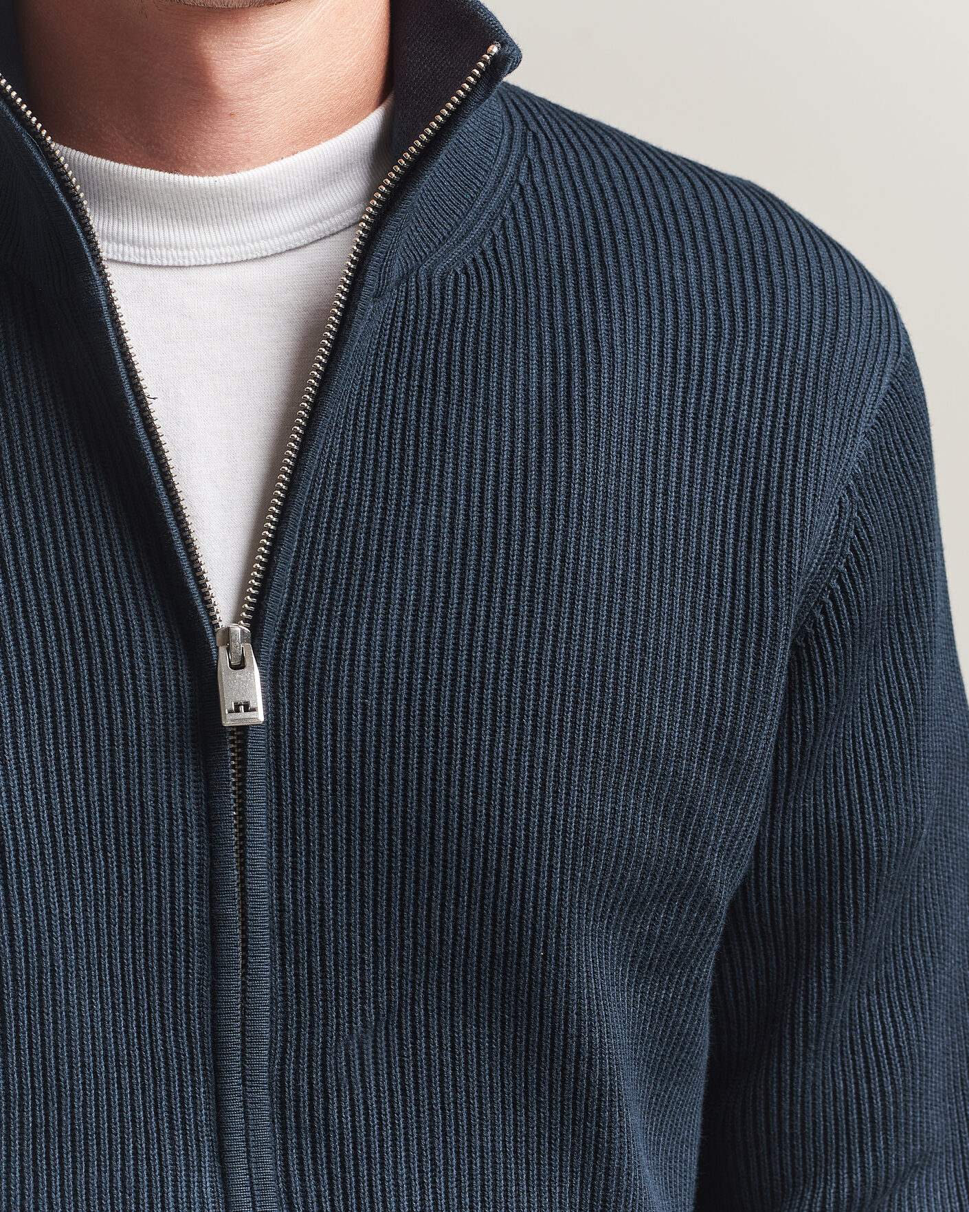 Uomini | Maglieria | J.Lindeberg | Alexis Cotton Full Zip JL Navy