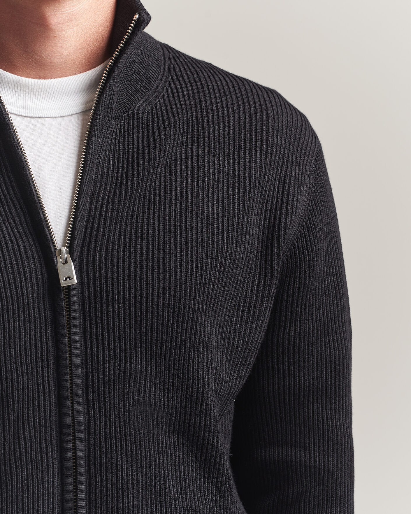 Uomini | Maglieria | J.Lindeberg | Alexis Cotton Full Zip Black