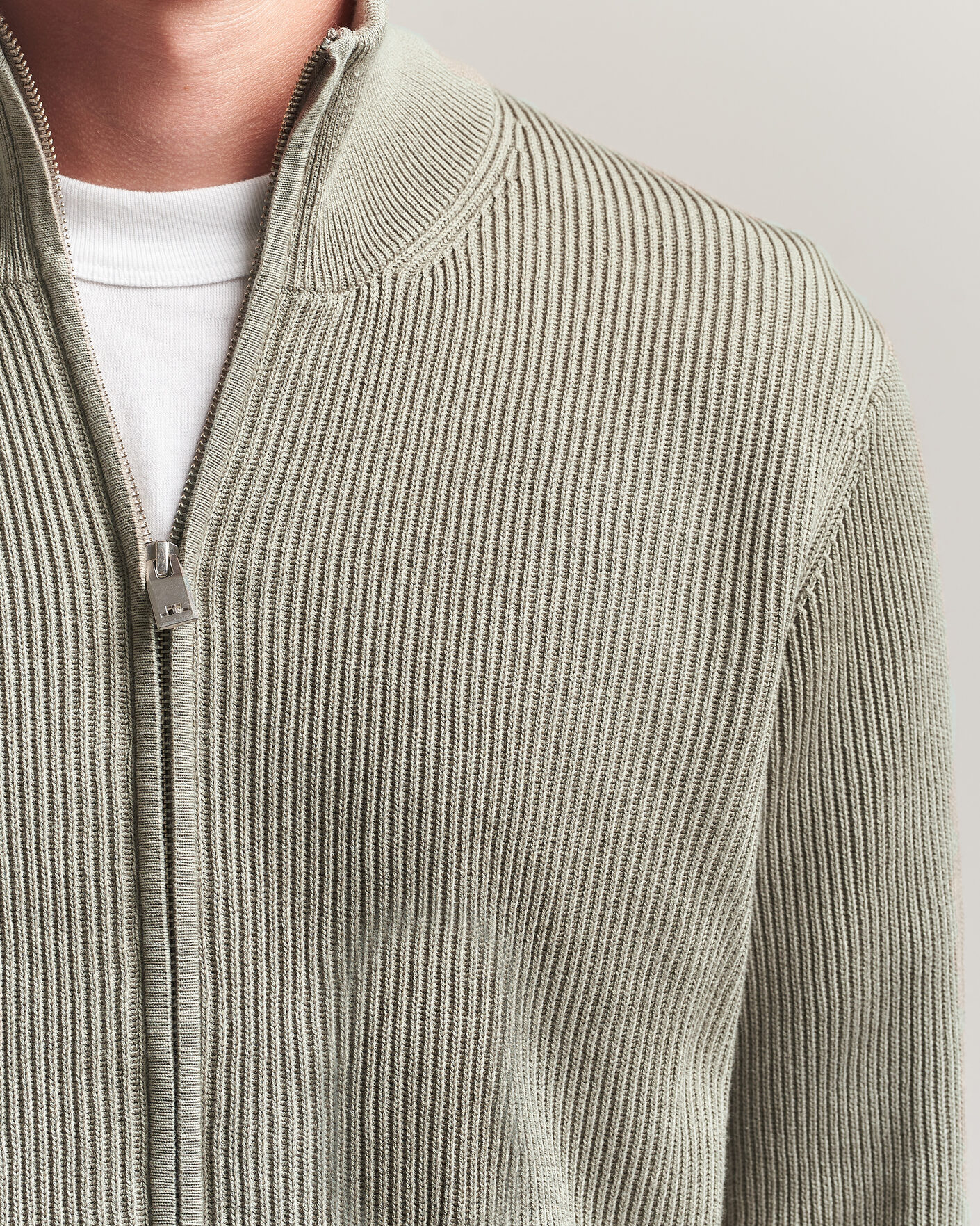 Uomini | Maglieria | J.Lindeberg | Alexis Cotton Full Zip Brindle