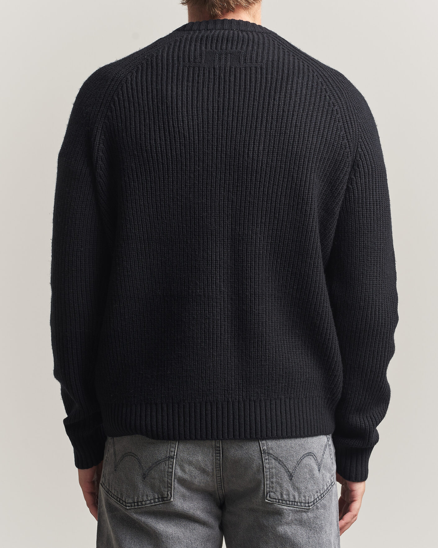 Uomini | Maglieria | J.Lindeberg | Hallow Wool Blend Knitted Sweater Black