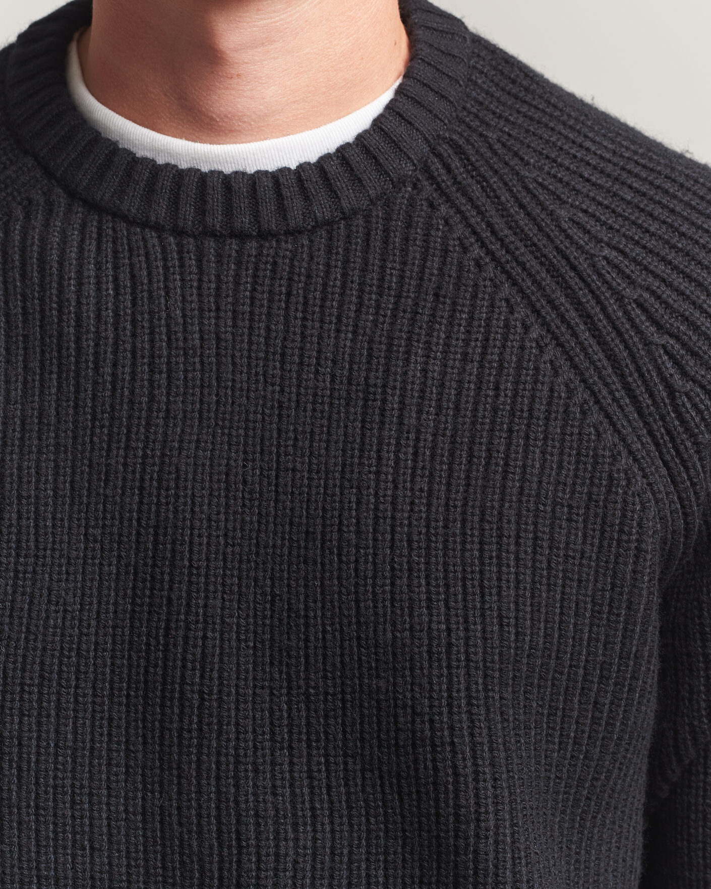 Uomini | Maglieria | J.Lindeberg | Hallow Wool Blend Knitted Sweater Black