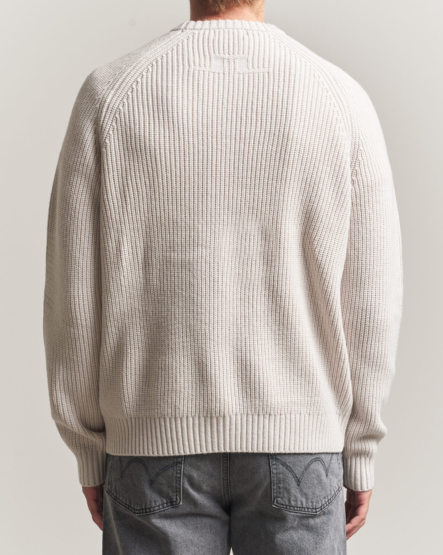 Uomini | Maglieria | J.Lindeberg | Hallow Wool Blend Knitted Sweater Moonbeam