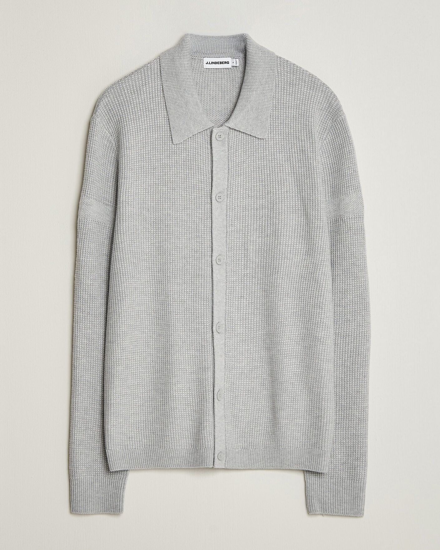 Uomini | Maglieria | J.Lindeberg | Willem Knitted Cardigan Light Grey Melange