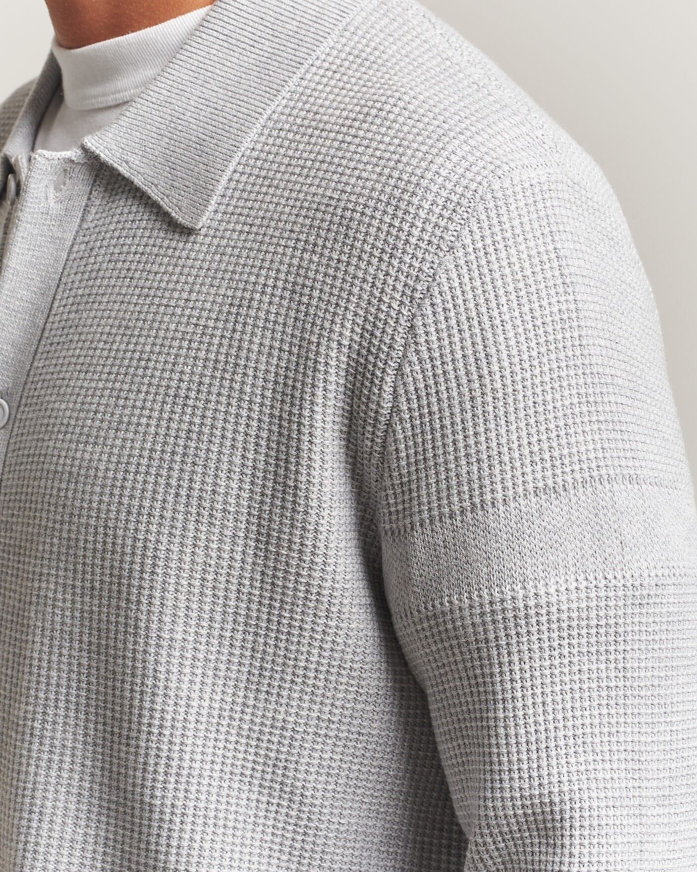 Uomini | Maglieria | J.Lindeberg | Willem Knitted Cardigan Light Grey Melange