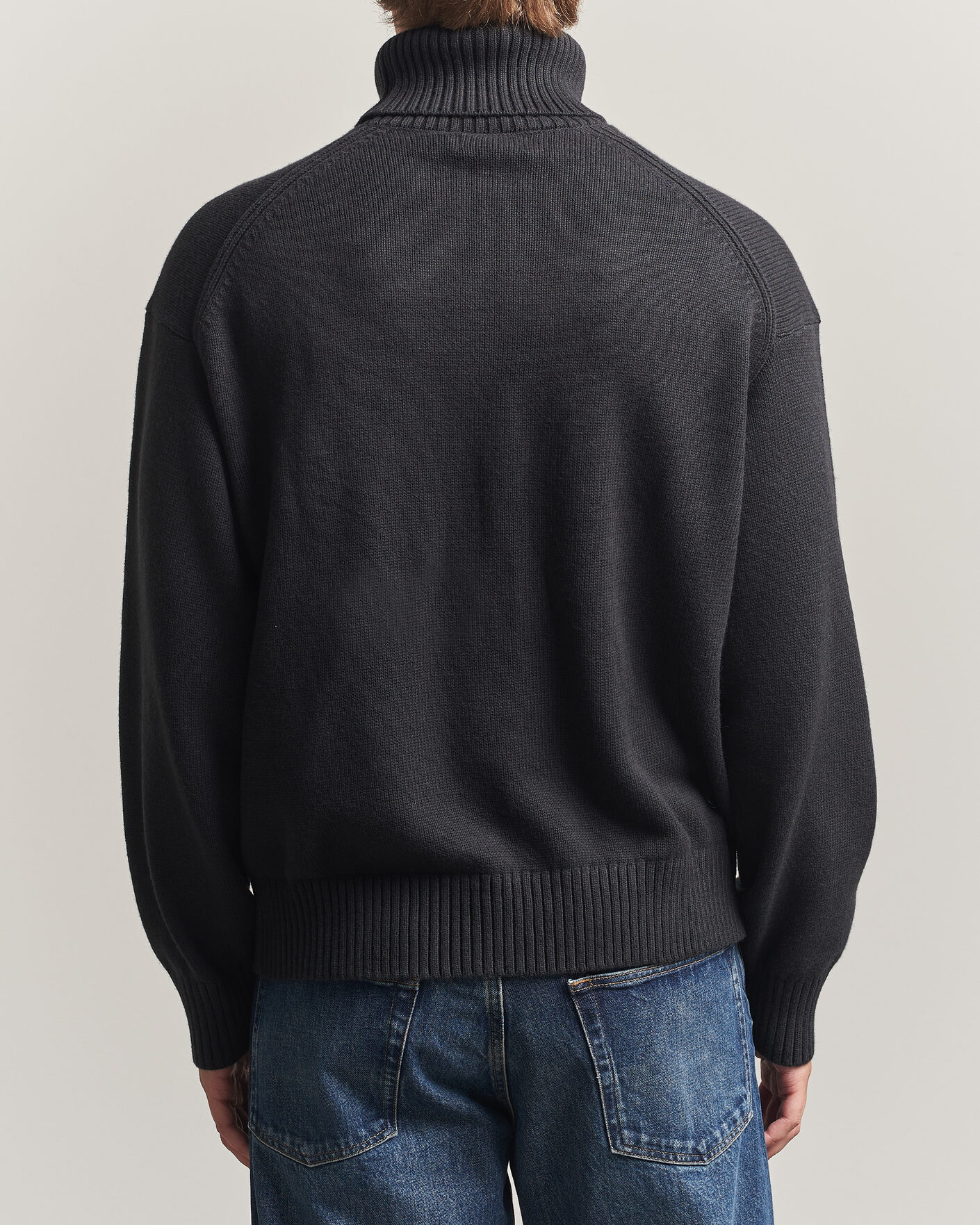 Uomini | Maglieria | J.Lindeberg | Eddy Wool/Cotton Knitted Turtleneck Black