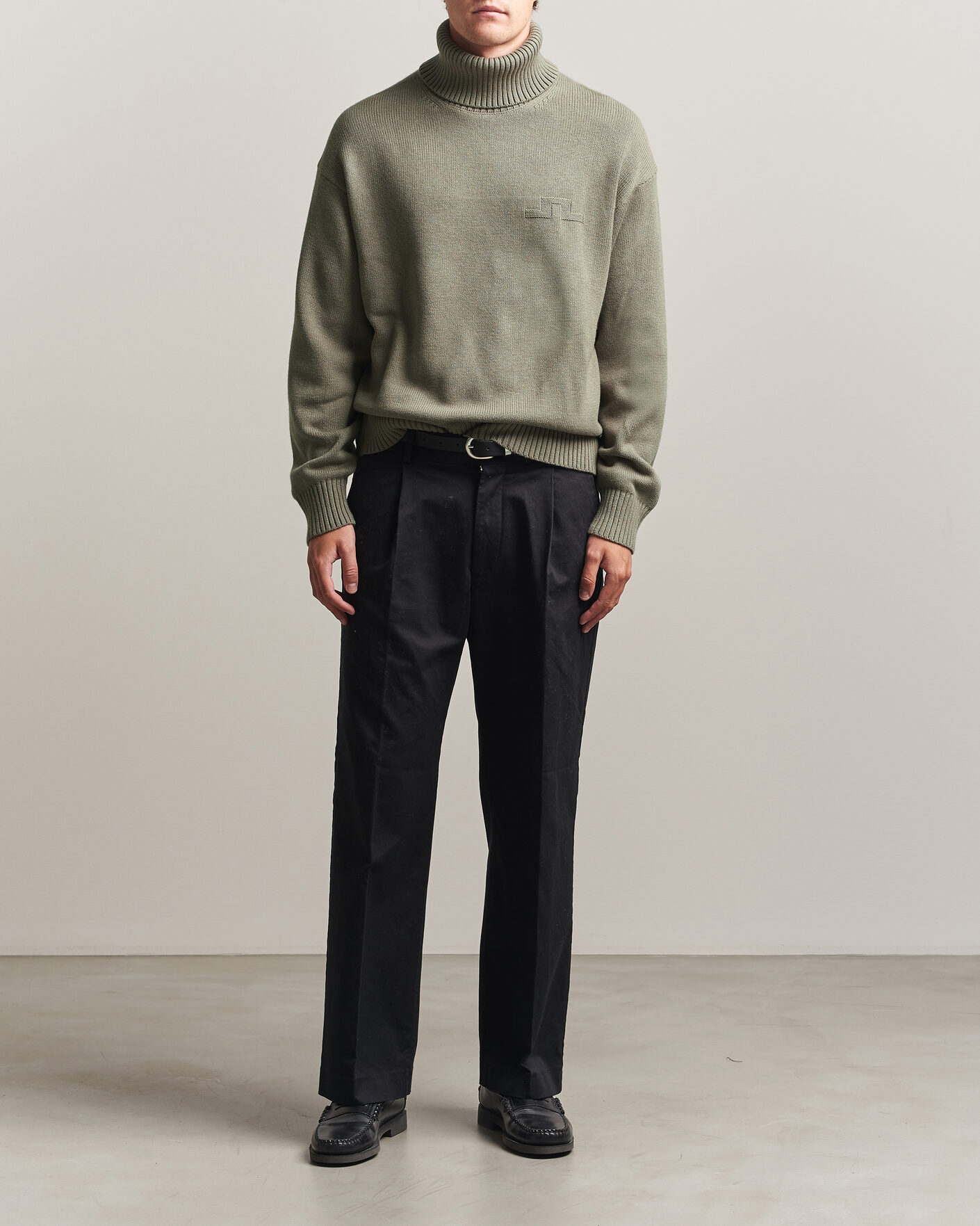 Uomini | Maglieria | J.Lindeberg | Eddy Wool/Cotton Knitted Turtleneck Brindle