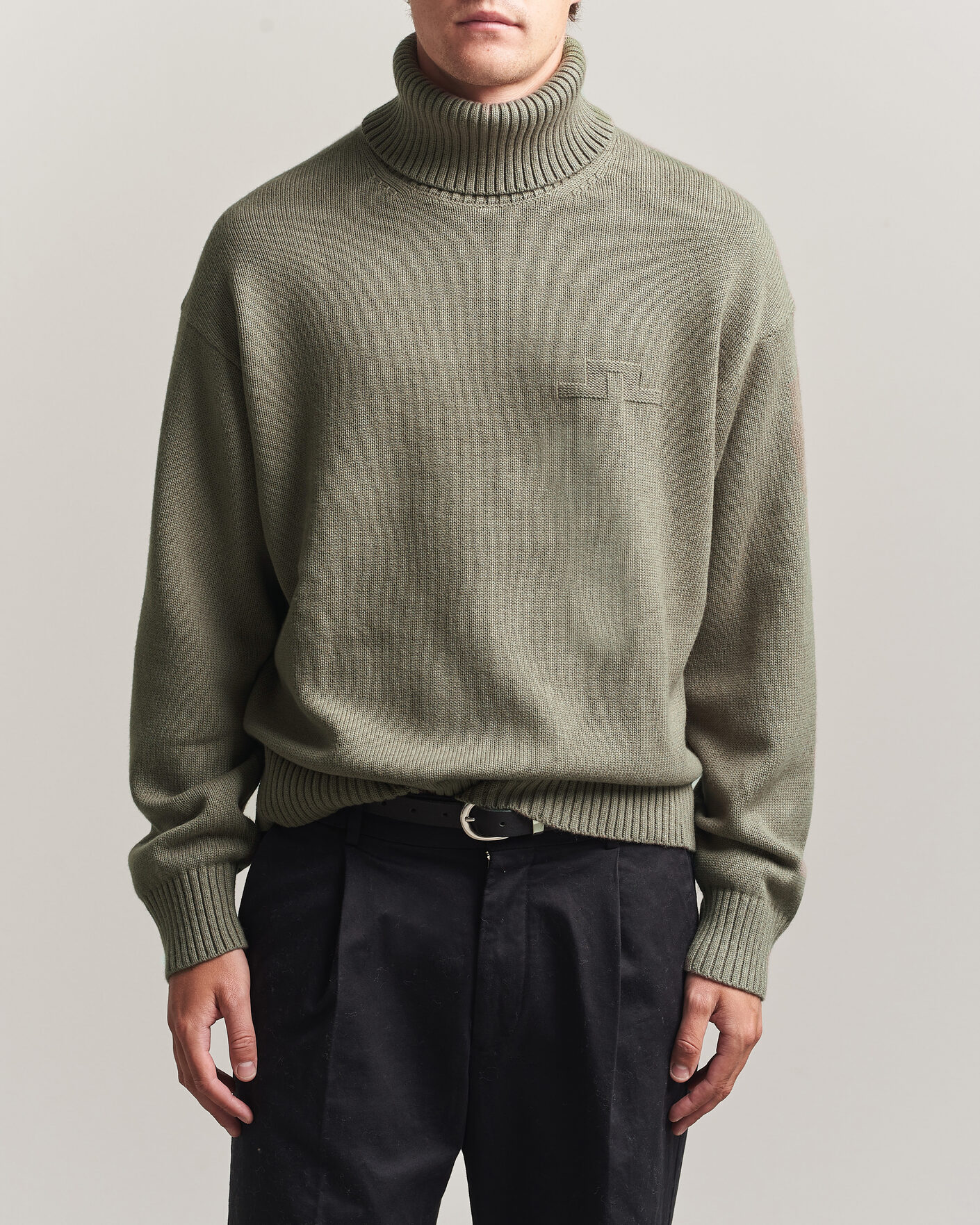 Uomini | Maglieria | J.Lindeberg | Eddy Wool/Cotton Knitted Turtleneck Brindle