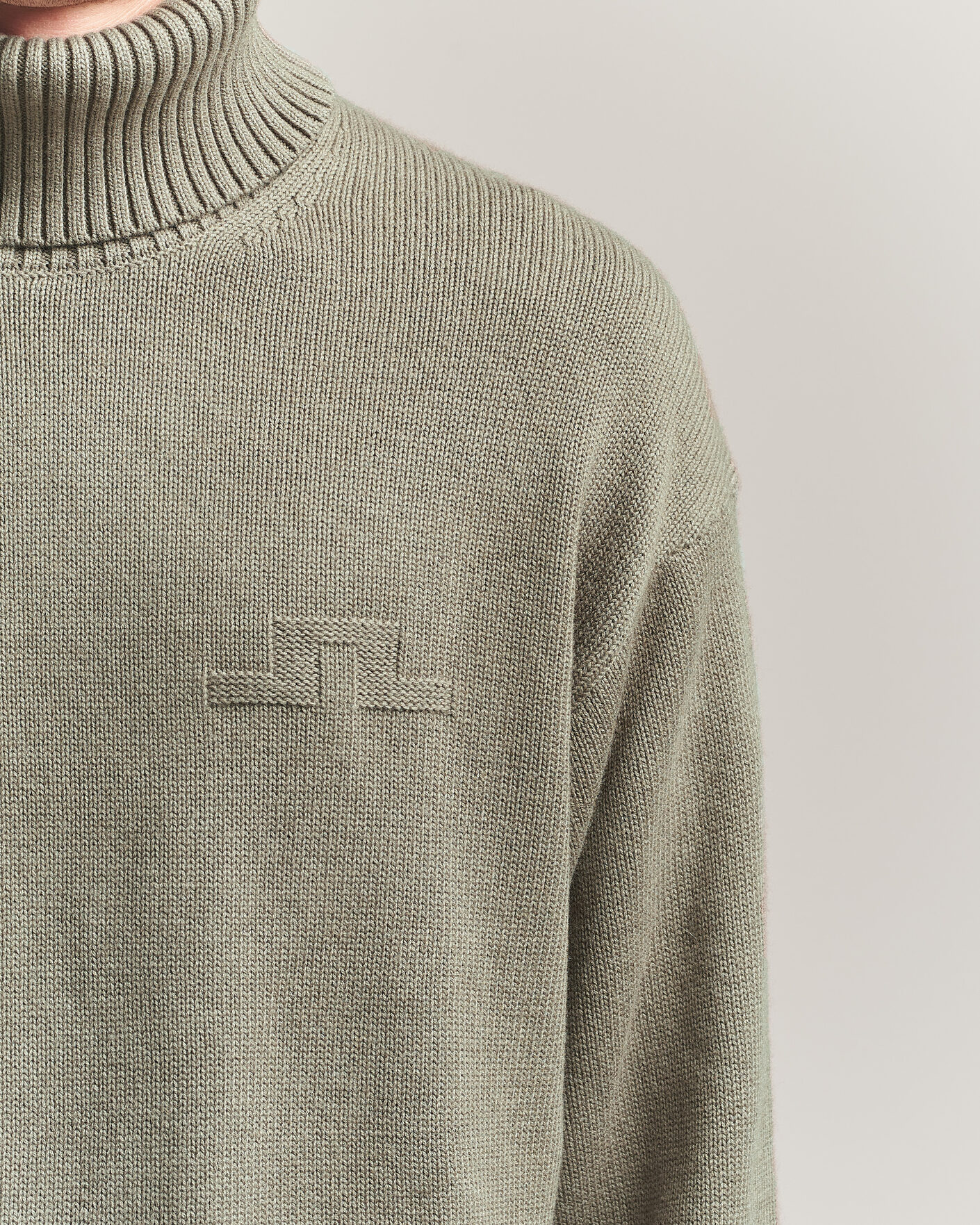 Uomini | Maglieria | J.Lindeberg | Eddy Wool/Cotton Knitted Turtleneck Brindle