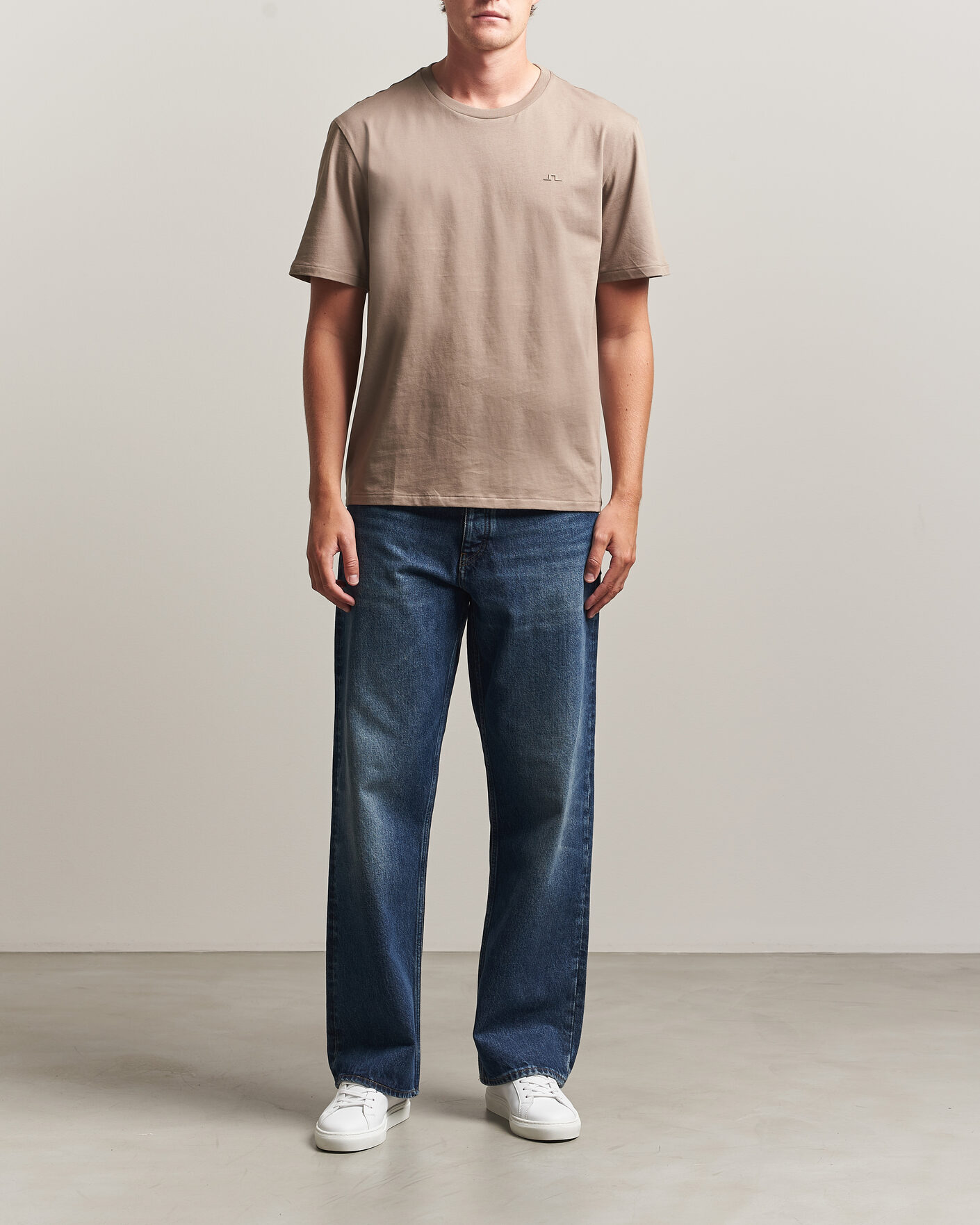 Uomini | T-shirt | J.Lindeberg | Alpha Crew Neck T-Shirt Brindle