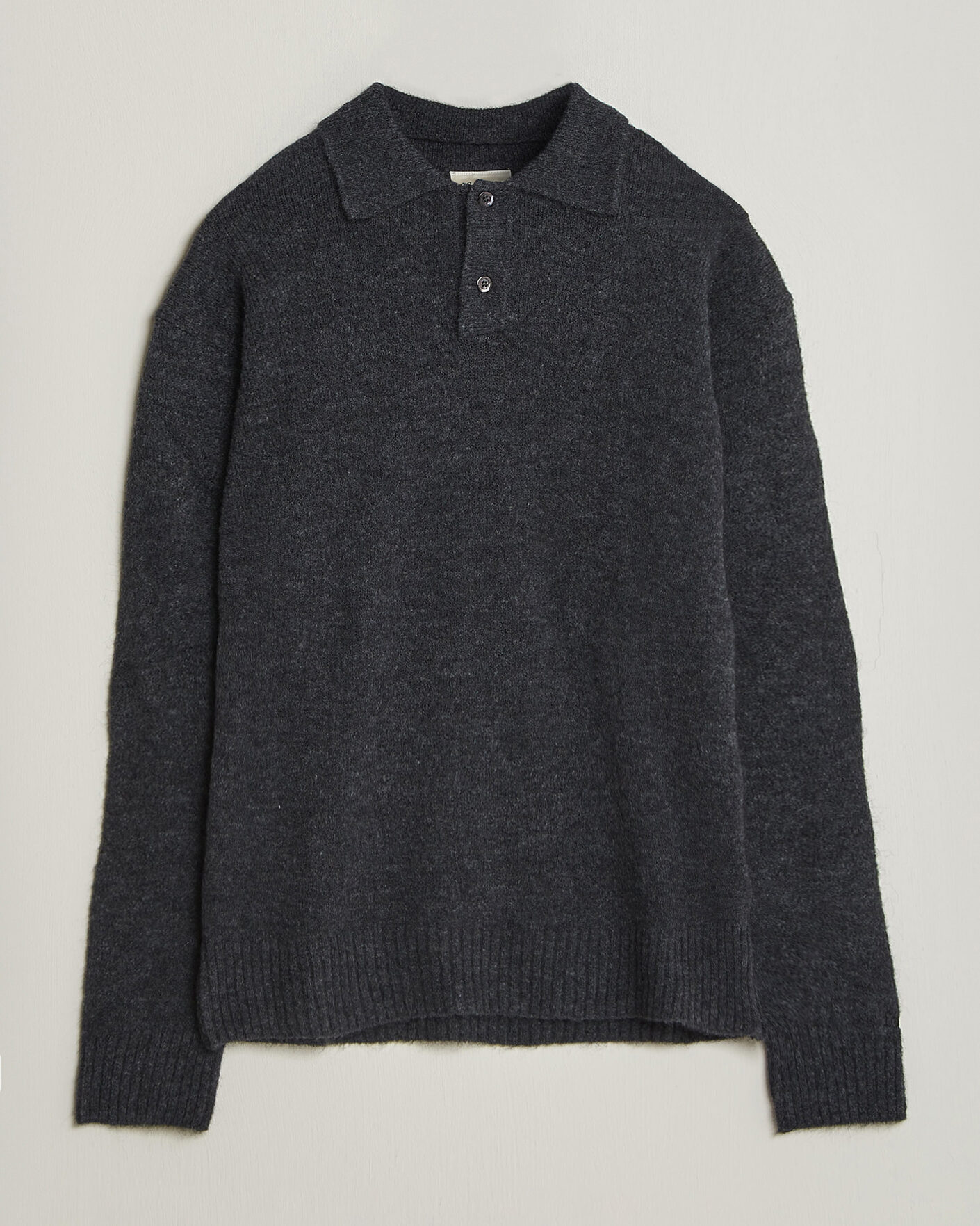 Uomini | Maglieria | Forét | Alpine Polo Knit Dark Grey Melange