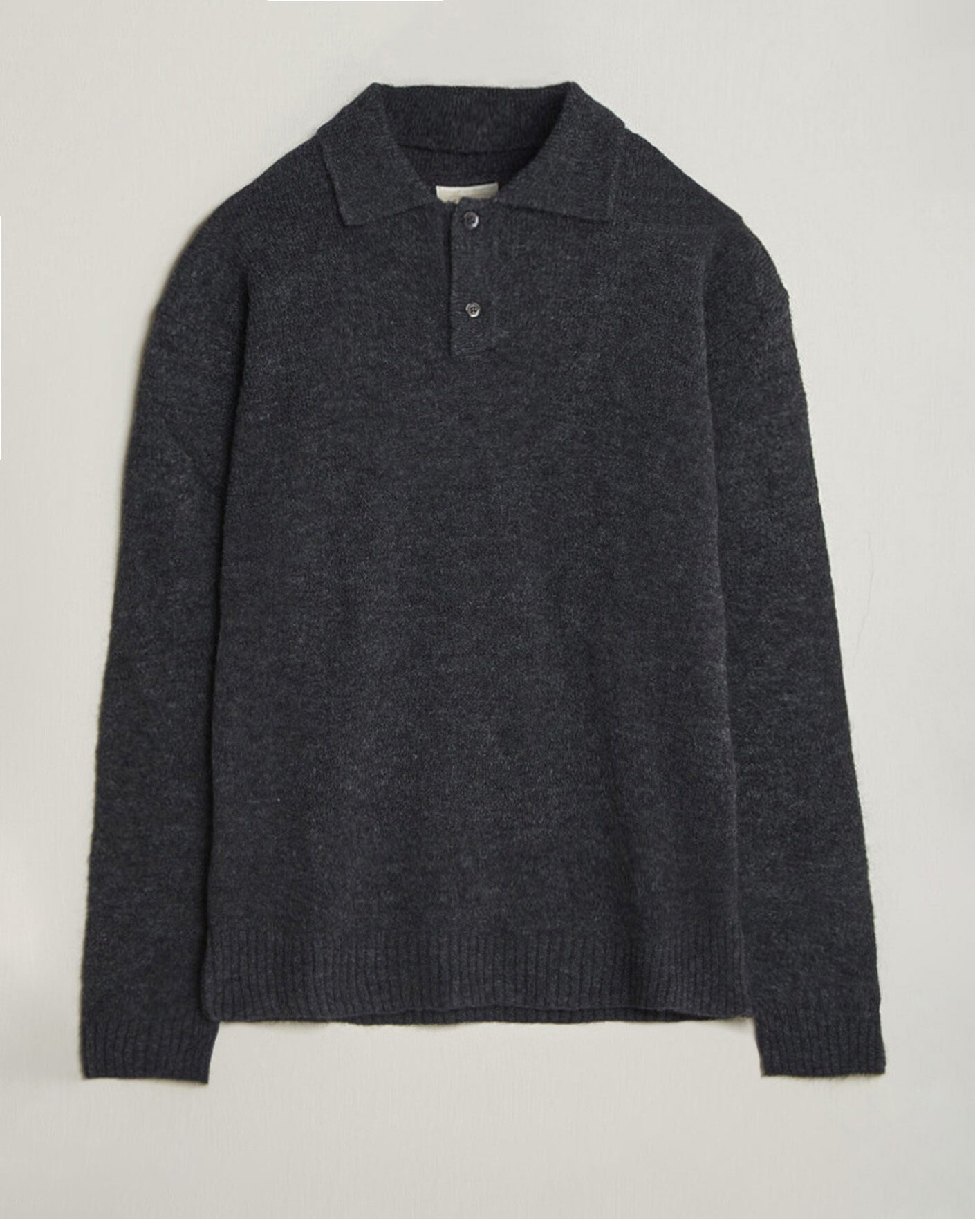 Uomini | Maglieria | Forét | Alpine Polo Knit Dark Grey Melange